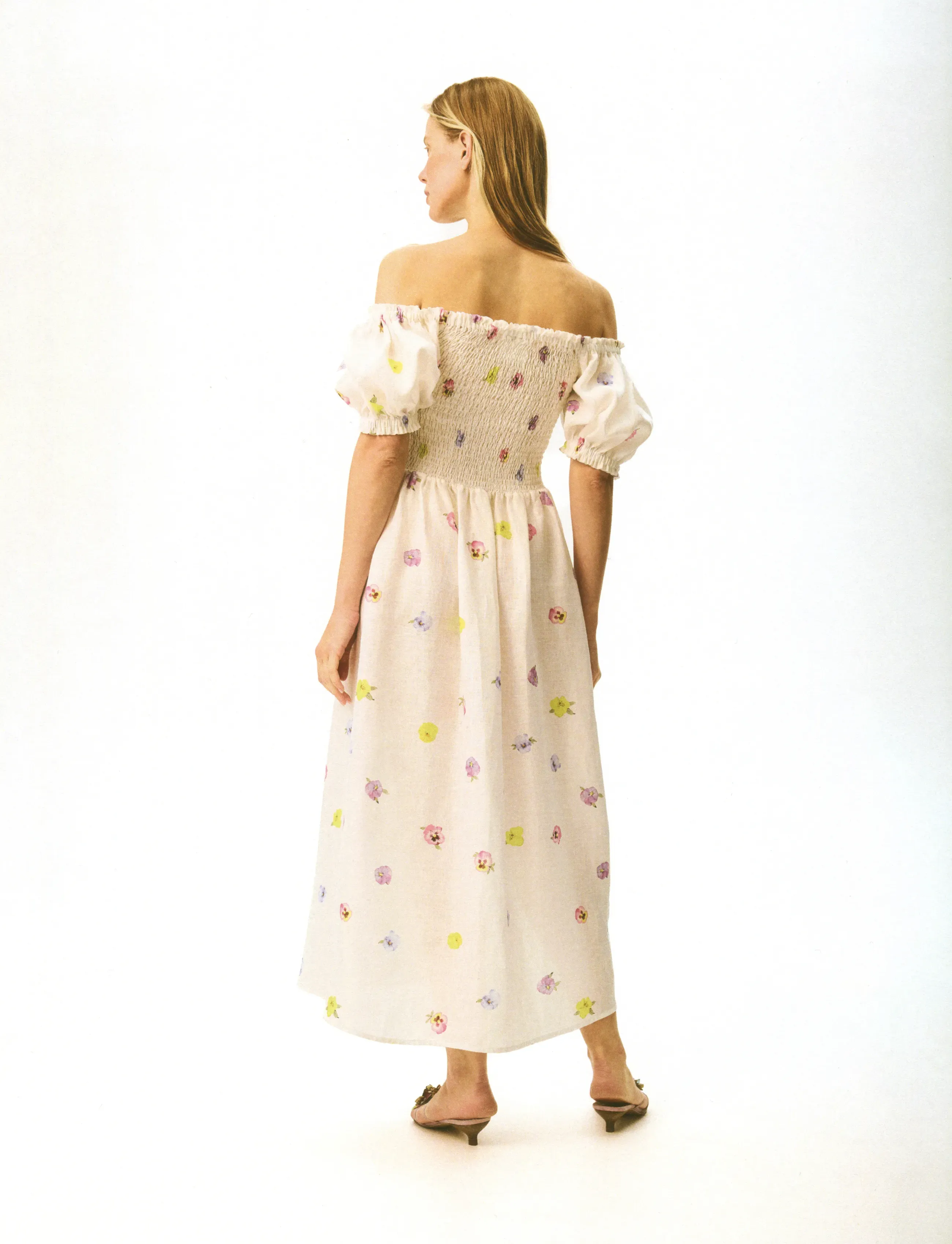 Sleeper - Belle Linen Dress with Rose Detail in Painsies - robes d'été - multicolor - 2