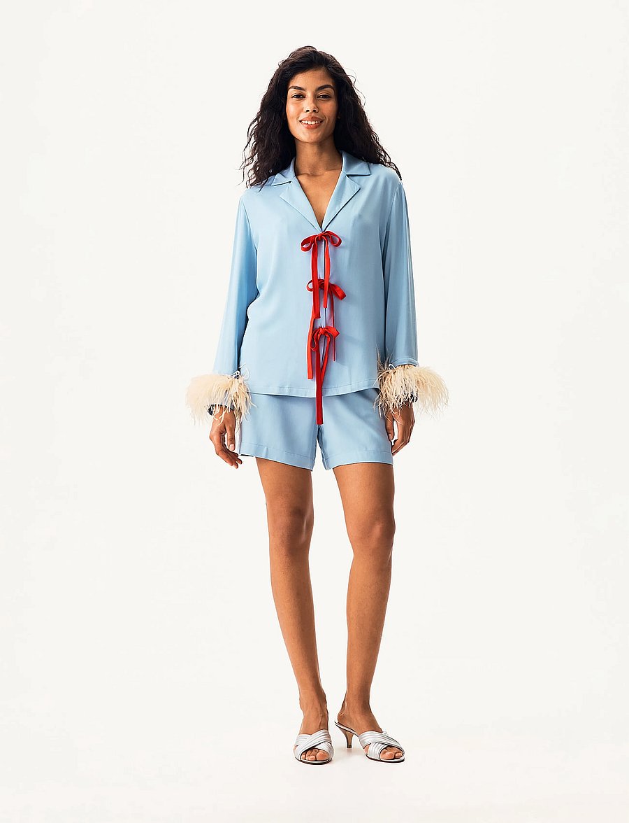 Sleeper - The Bow Set with shorts with Detachable Feathers - blue - 0
