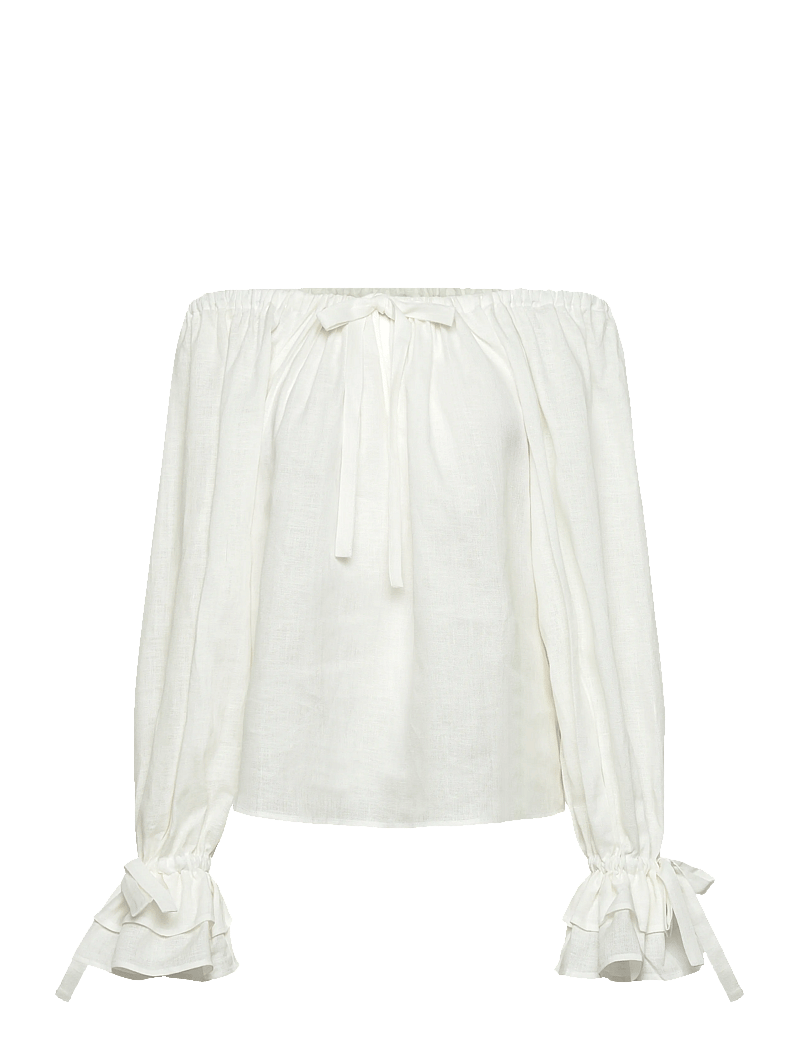 Sleeper - Cha-Cha Lounge Blouse in White - linased särgid - white - 1
