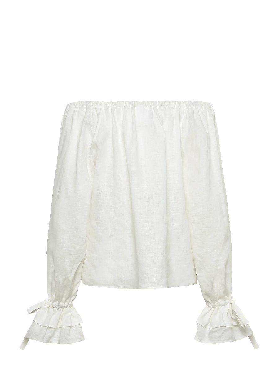 Sleeper - Cha-Cha Lounge Blouse in White - linneskjortor - white - 2