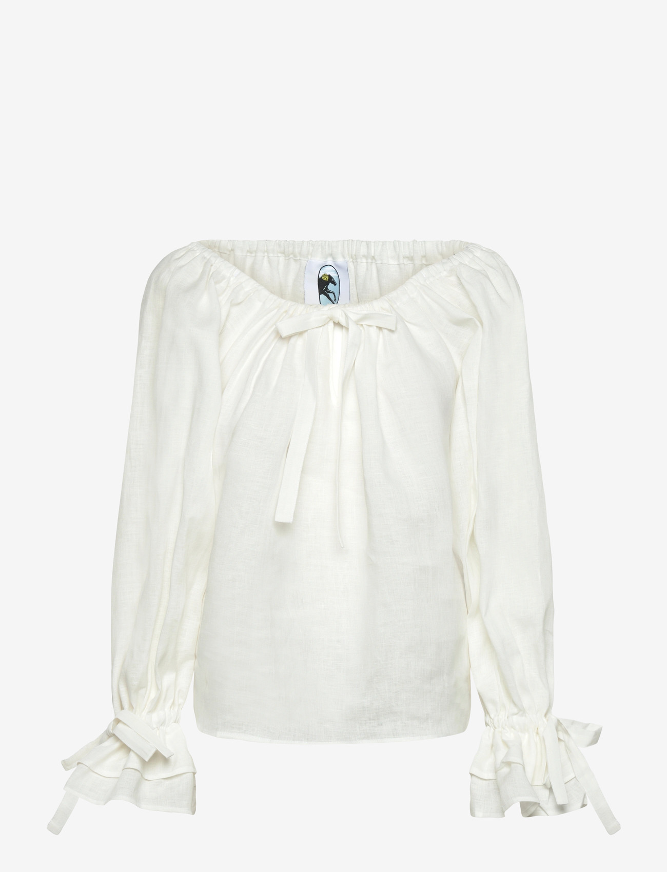 Sleeper - Cha-Cha Lounge Blouse in White - linased särgid - white - 3