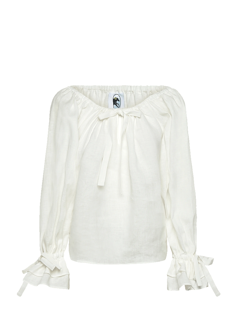 Sleeper - Cha-Cha Lounge Blouse in White - linased särgid - white - 3