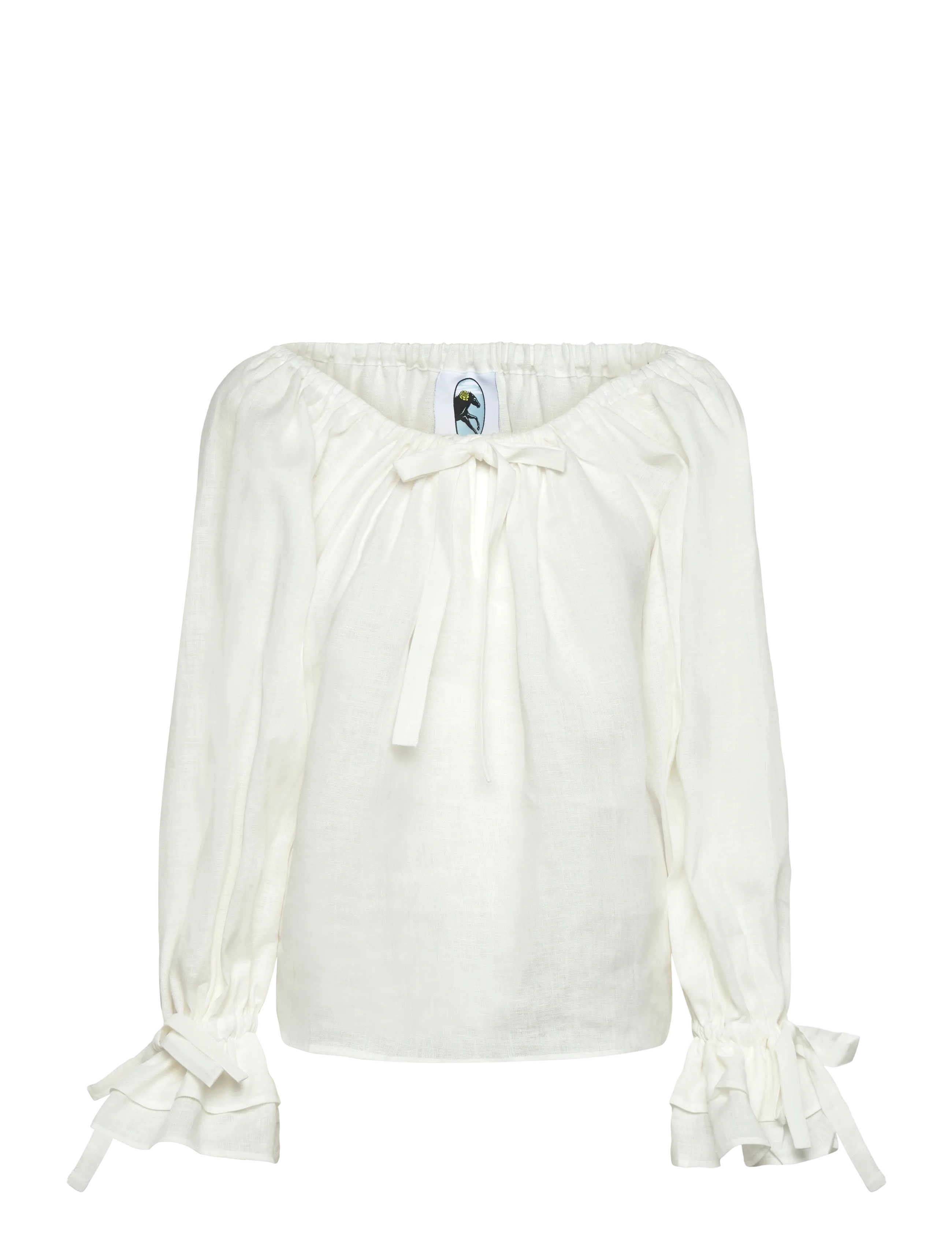 Sleeper - Cha-Cha Lounge Blouse in White - hørskjorter - white - 3