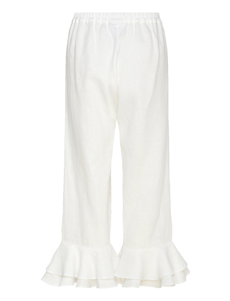 Sleeper - Cha-Cha Linen Lounge Pants with Headscarf in White - hørbukser - white - 2
