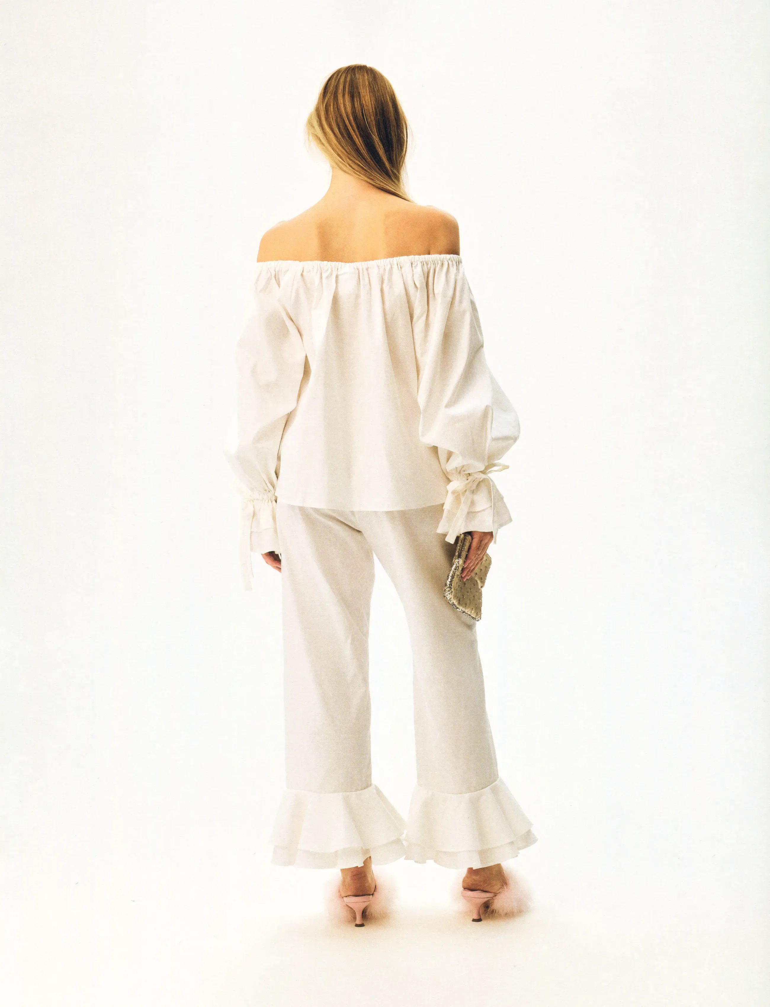 Sleeper - Cha-Cha Linen Lounge Pants with Headscarf in White - hørbukser - white - 3