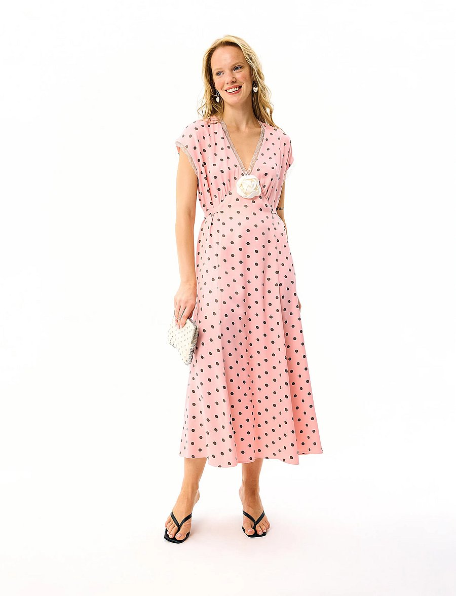 Sleeper - The Genus Rosa Midi Dress - midikleider - pink&brown - 3