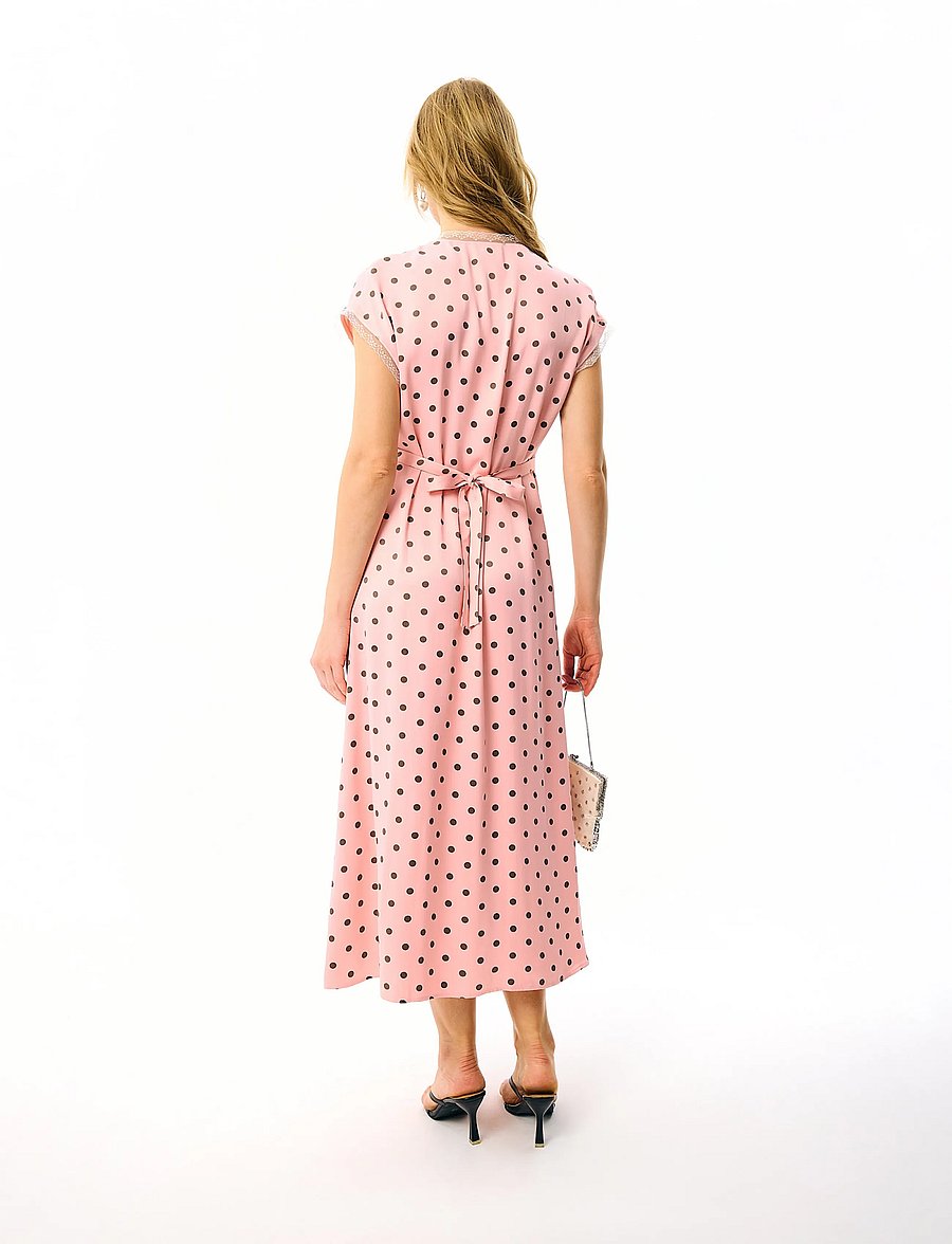 Sleeper - The Genus Rosa Midi Dress - midikleider - pink&brown - 4