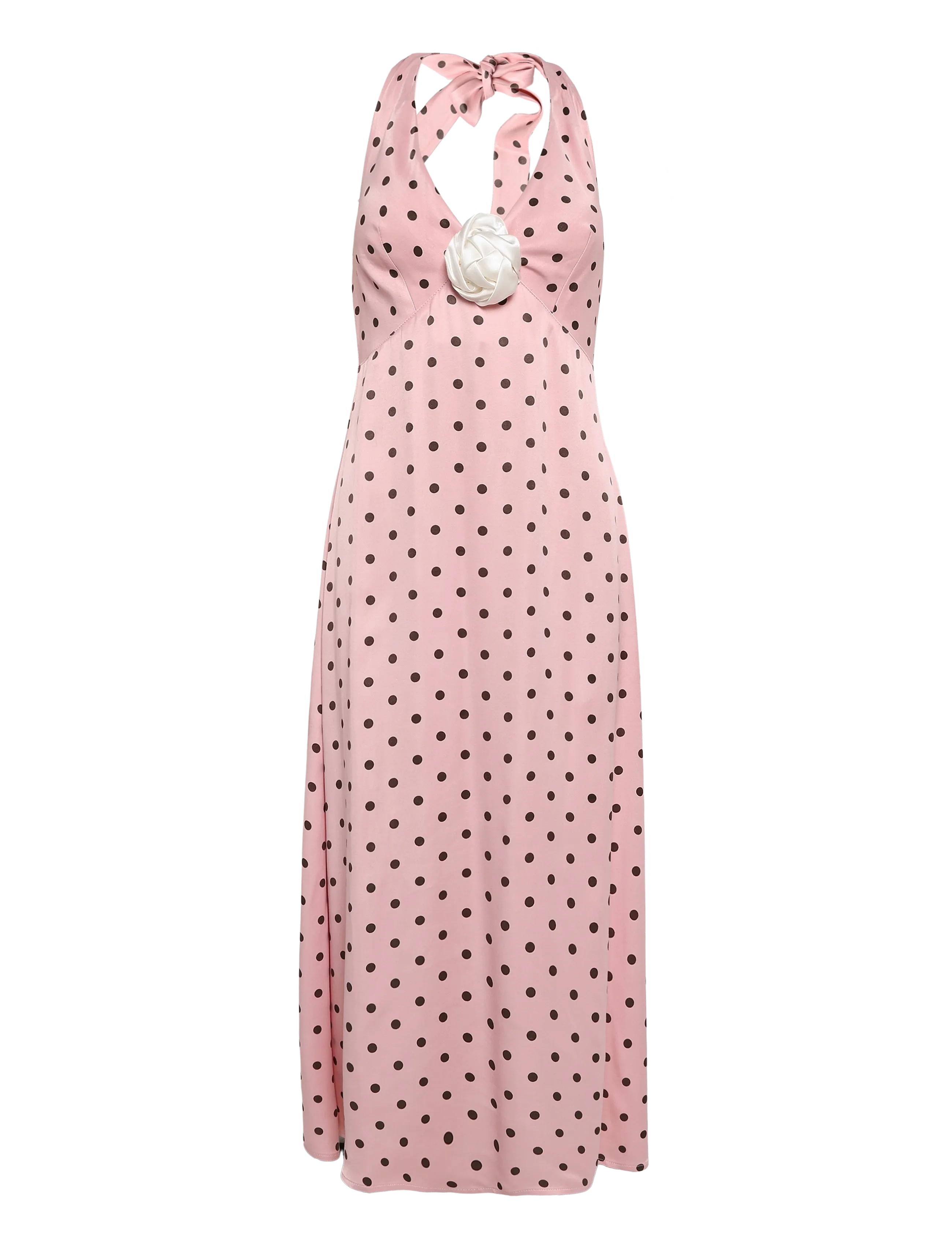 Sleeper - Jardin Halterneck Maxi Dress - aftenkjoler - pink&brown - 1