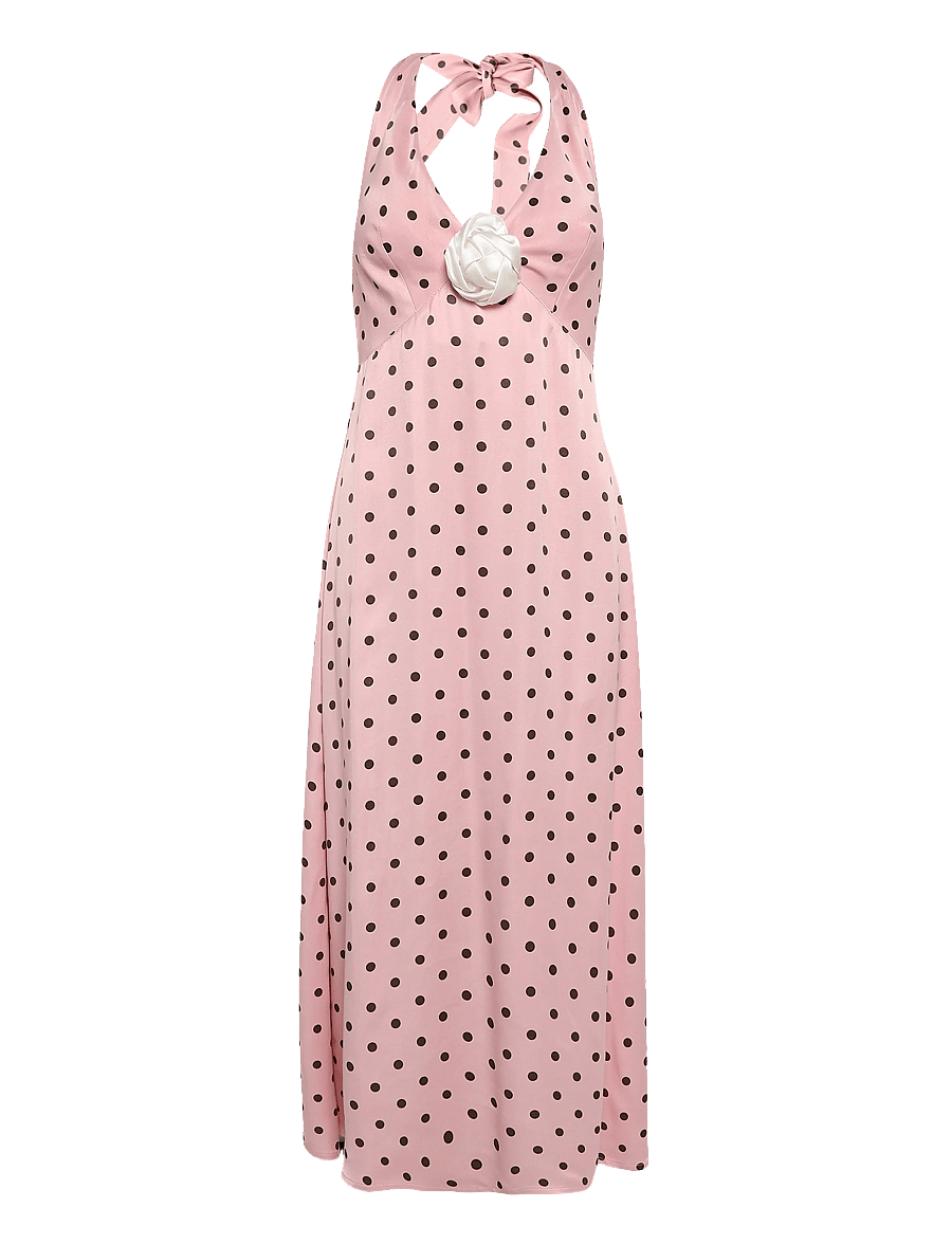 Sleeper - Jardin Halterneck Maxi Dress - aftenkjoler - pink&brown - 1