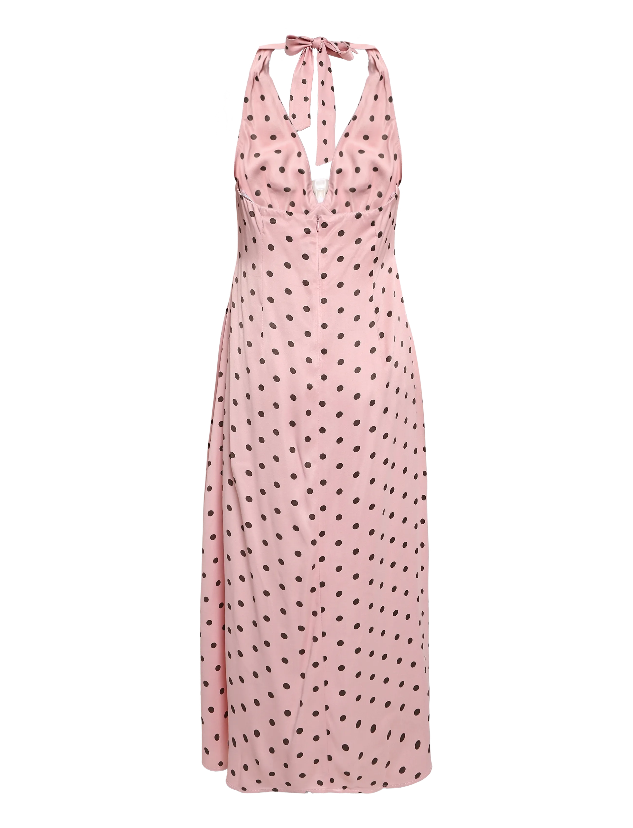 Sleeper - Jardin Halterneck Maxi Dress - aftenkjoler - pink&brown - 2