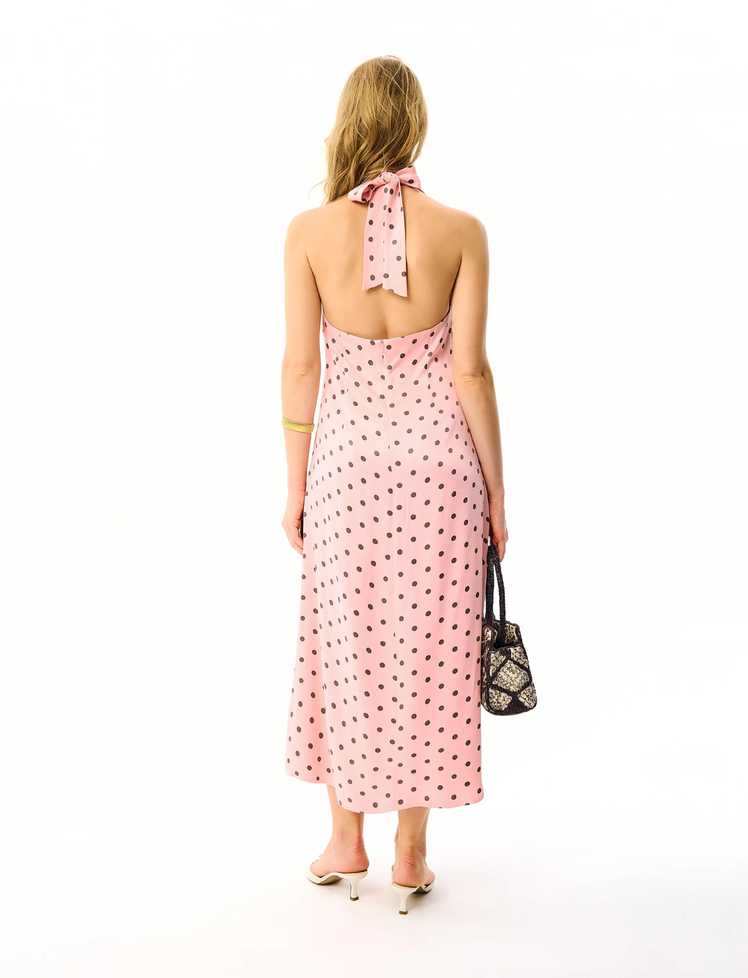 Sleeper - Jardin Halterneck Maxi Dress - aftenkjoler - pink&brown - 3