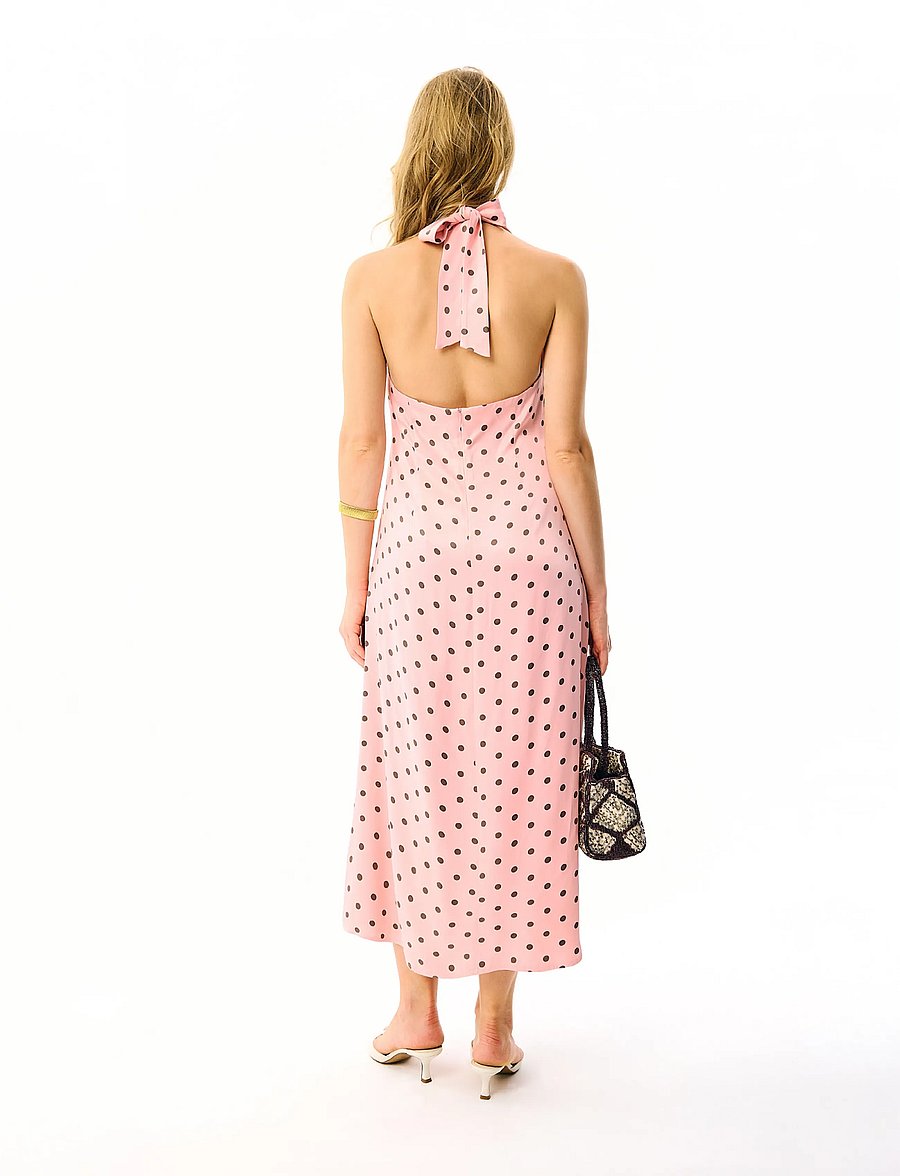 Sleeper - Jardin Halterneck Maxi Dress - aftenkjoler - pink&brown - 3
