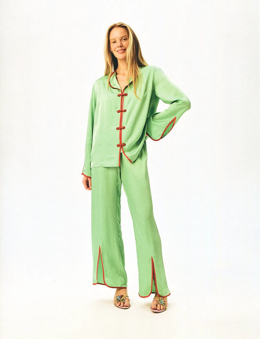 Sleeper - Louis Pajama Set with Pants in Green - pidžaamad - green - 0