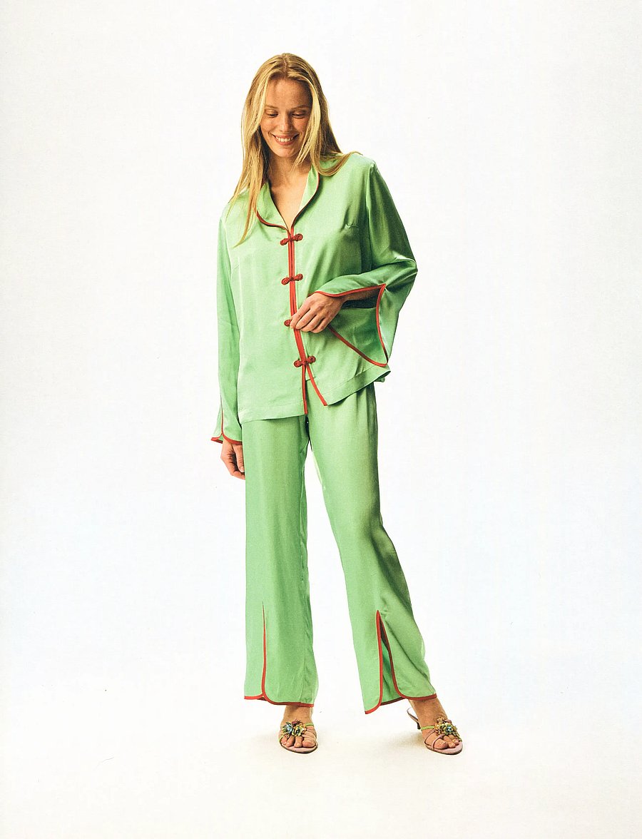 Sleeper - Louis Pajama Set with Pants in Green - pidžaamad - green - 2
