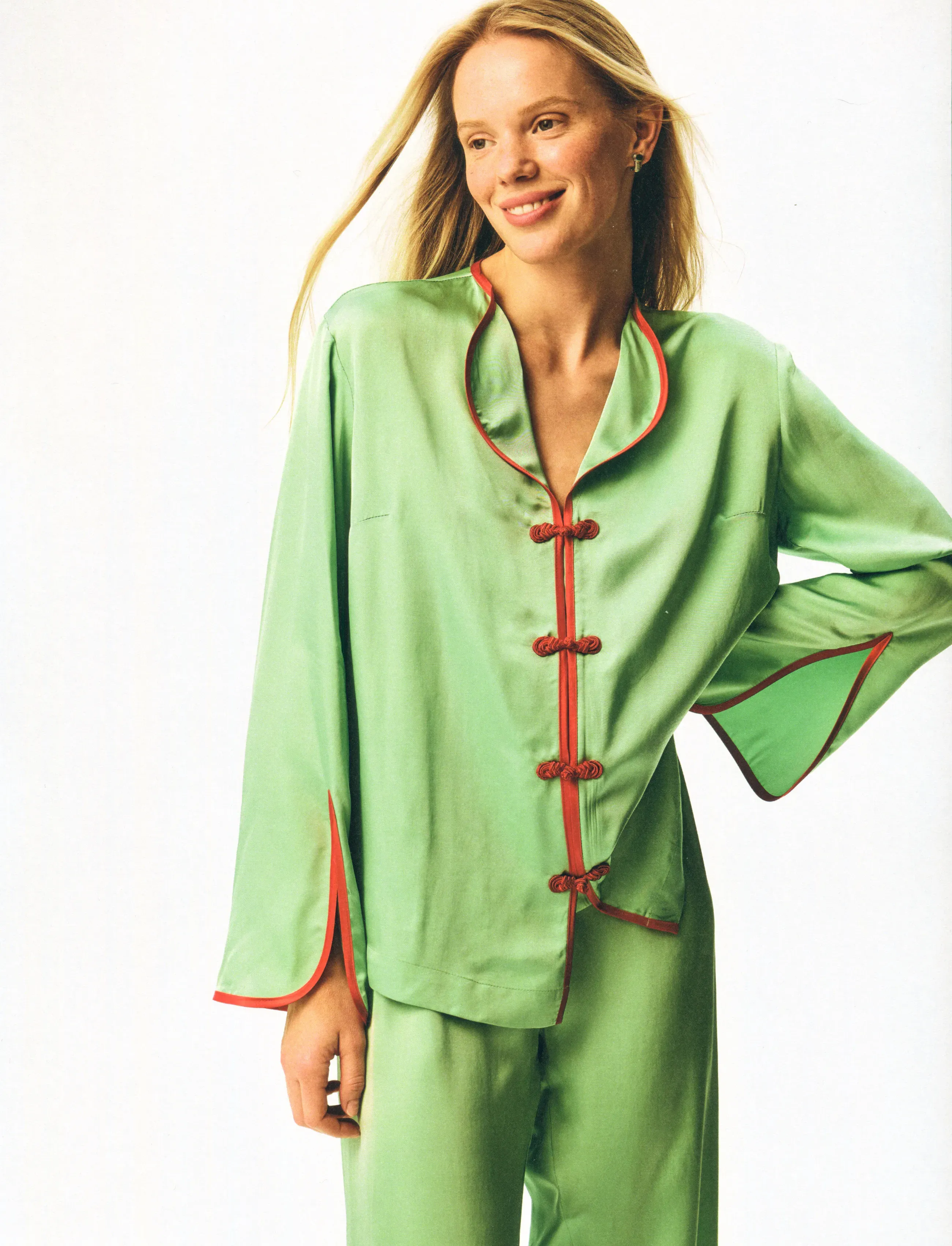 Sleeper - Louis Pajama Set with Pants in Green - pyjamas - green - 3