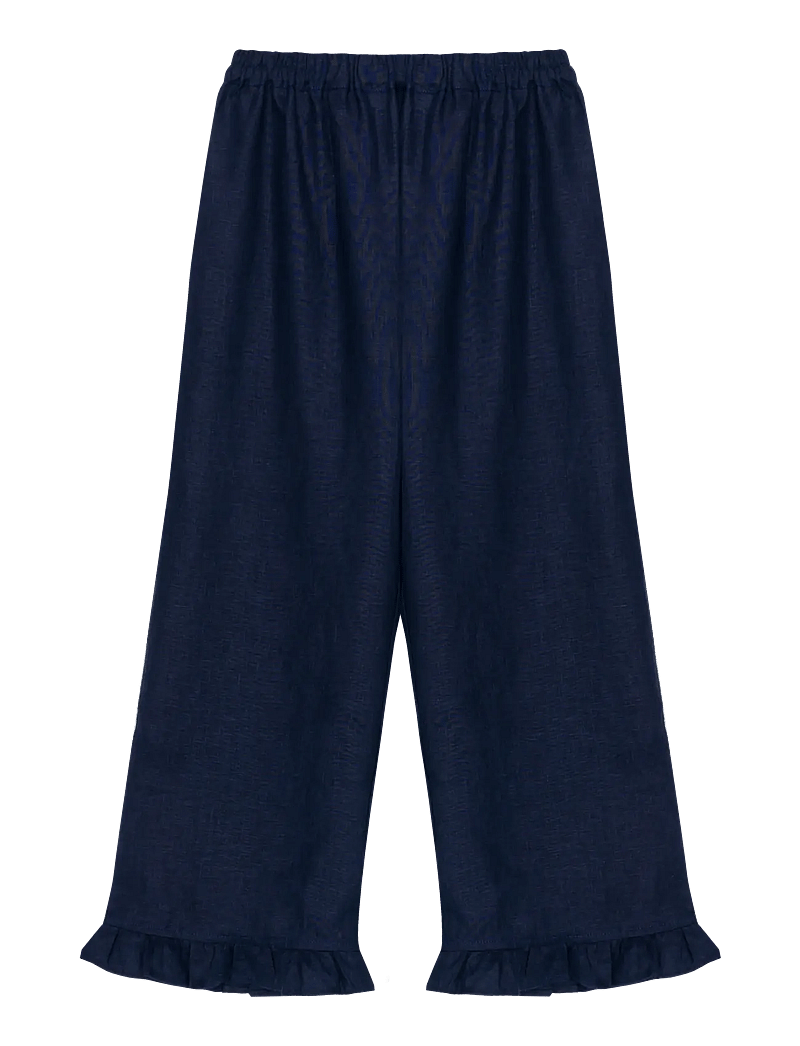 Sleeper - Puff Linen Lounge Pants in Navy - culottes - navy - 1