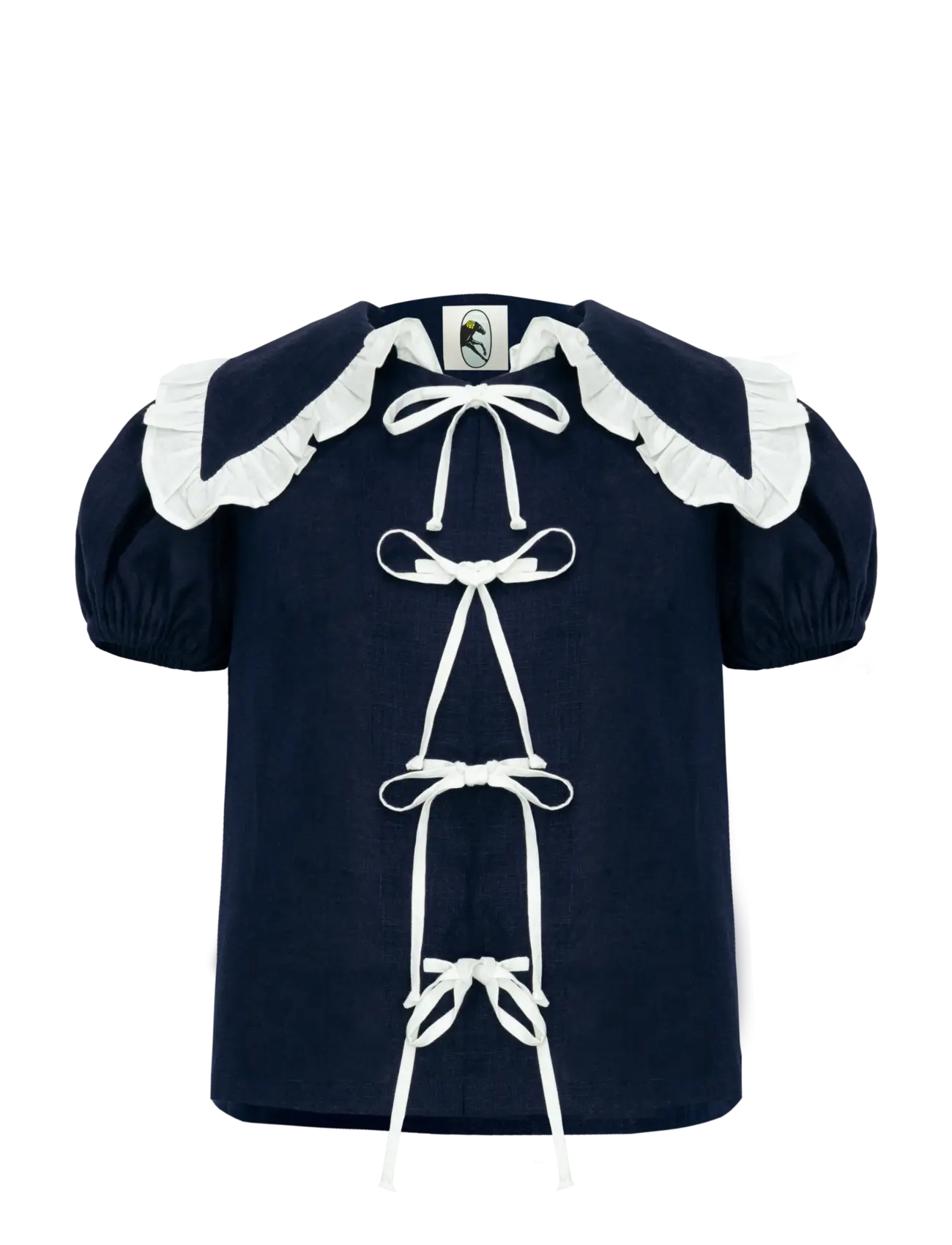 SLEEPER Puff Linen Lounge Shirt In Navy Navy - L - Damen