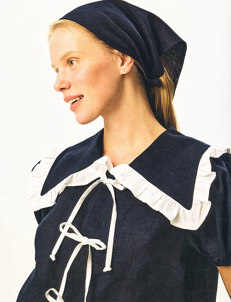 Sleeper - Puff Linen Lounge Shirt in Navy - linneskjortor - navy - 2
