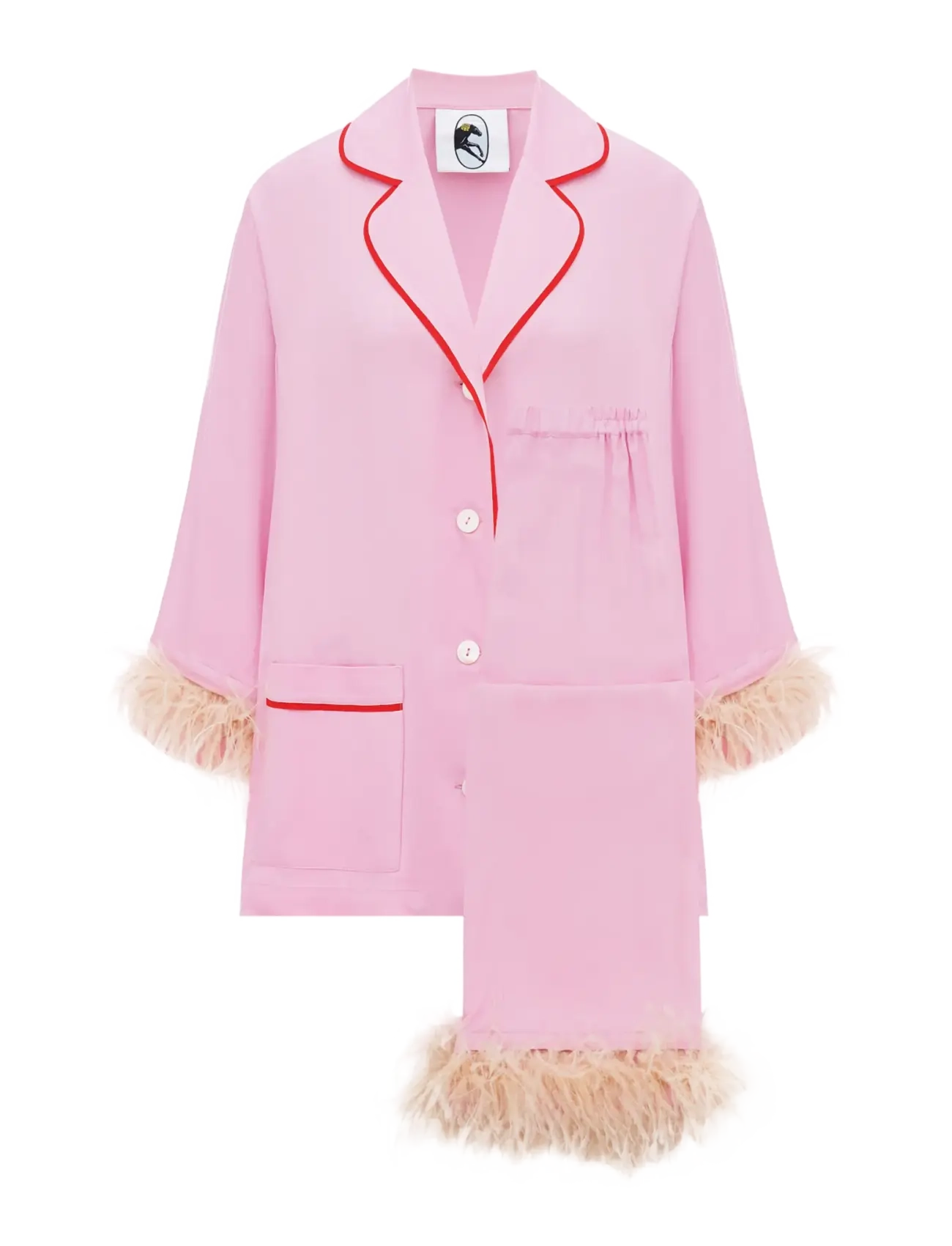 Sleeper Party Pajama Set with Detachable Feathers - Undertøj - PINK&RED / pink/rose