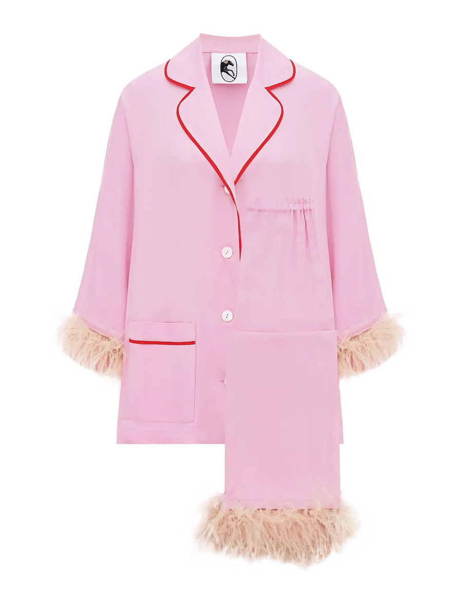 Sleeper - Party Pajama Set with Detachable Feathers - pyjamas - pink&red - 1
