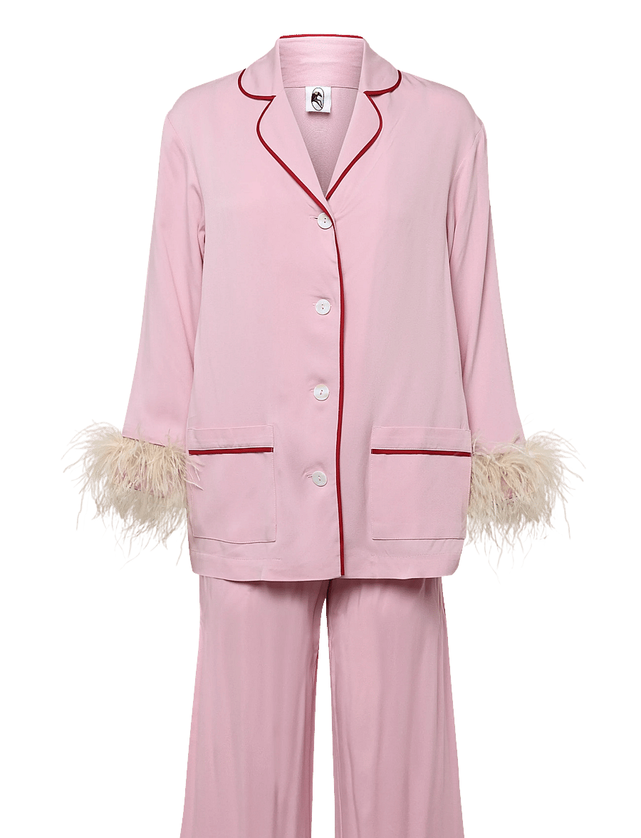 Sleeper - Party Pajama Set with Detachable Feathers - pidžaamad - pink&red - 1