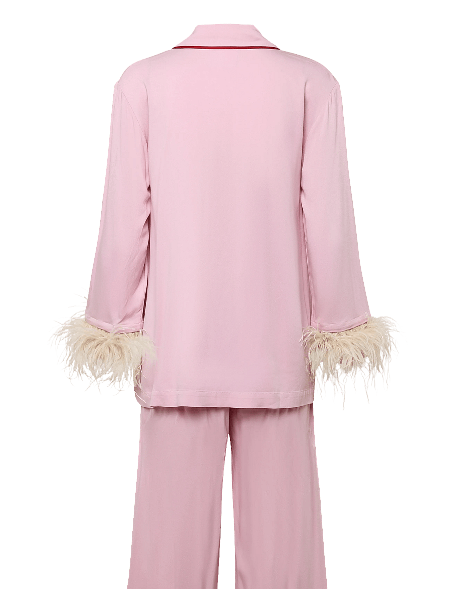 Sleeper - Party Pajama Set with Detachable Feathers - pidžaamad - pink&red - 2