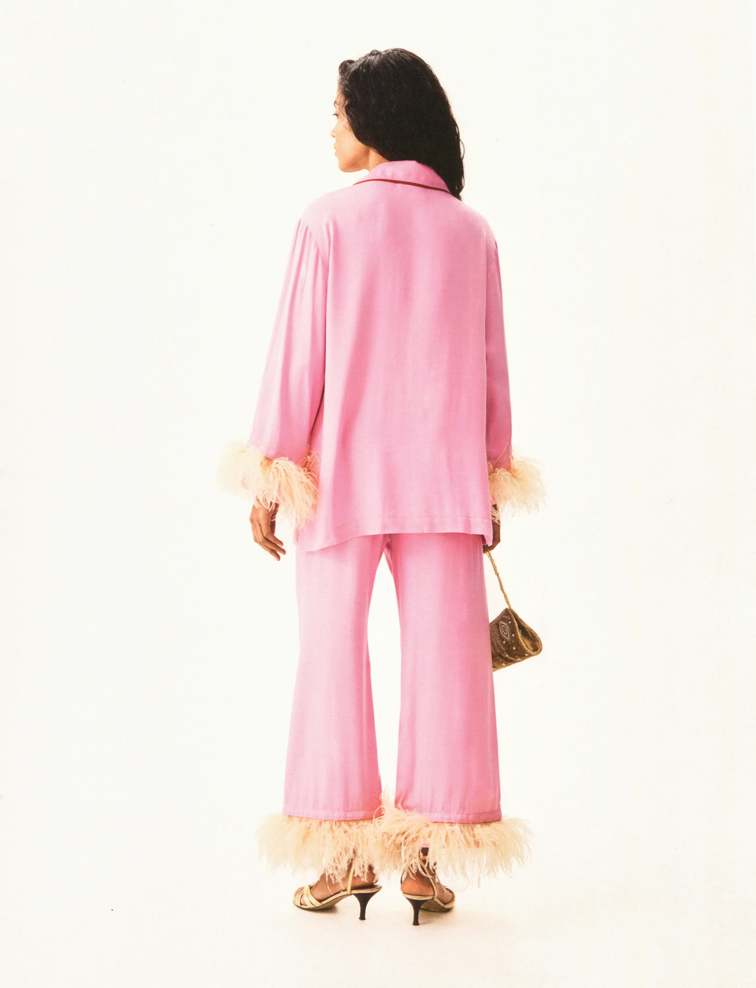 Sleeper - Party Pajama Set with Detachable Feathers - pyjamas - pink&red - 4