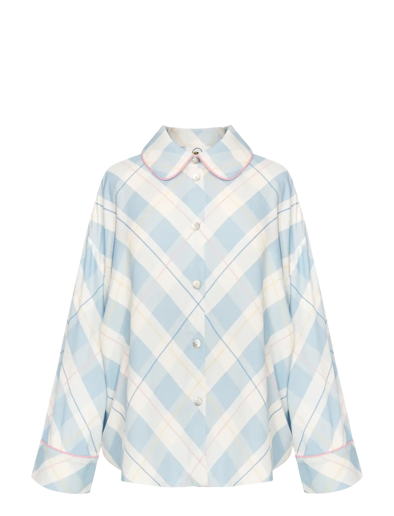 SLEEPER Pastelle Oversized Shirt In Blau Plaid Blau - L/XL - Damen