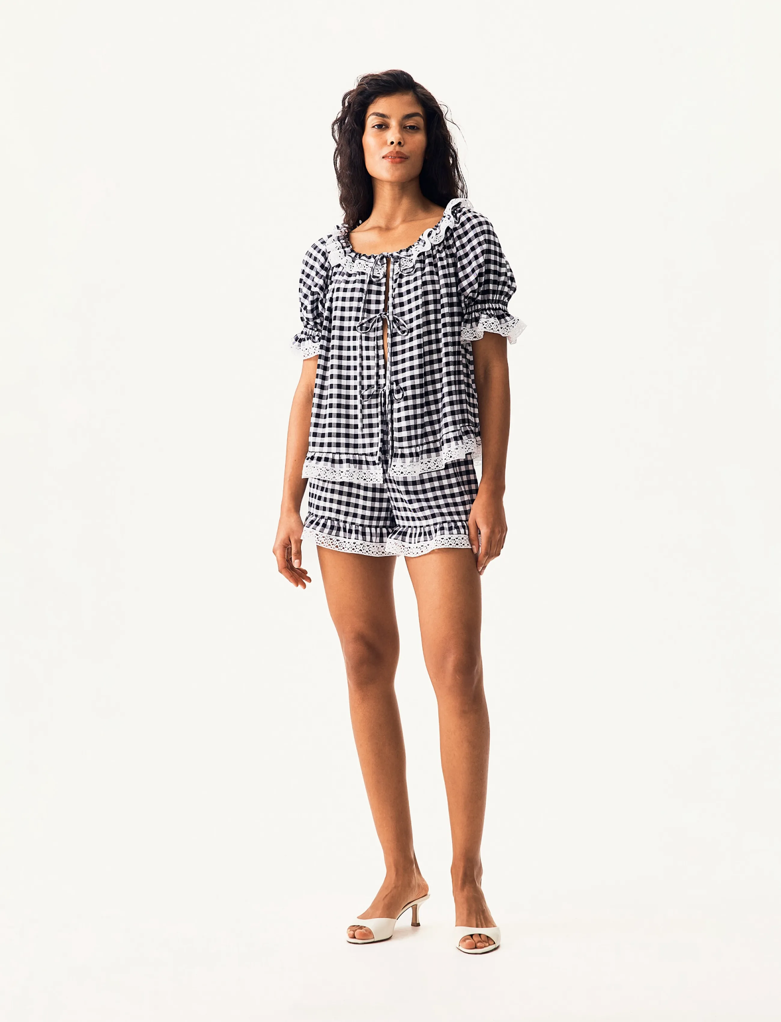 Sleeper - Romantica Set with Short - white&black - 5