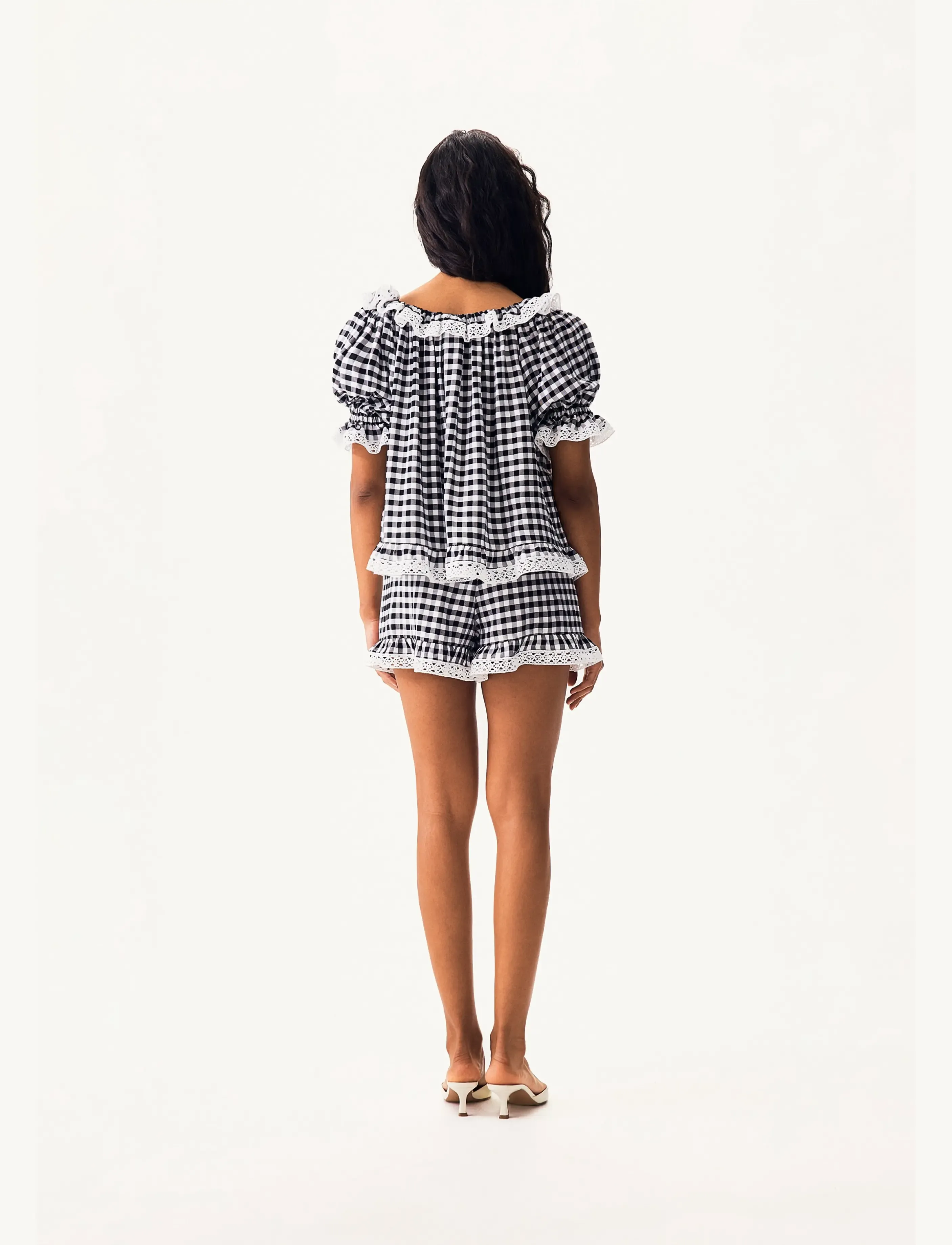 Sleeper Romantica Set With Short pyjamas & nattlinnen dam – bild 3