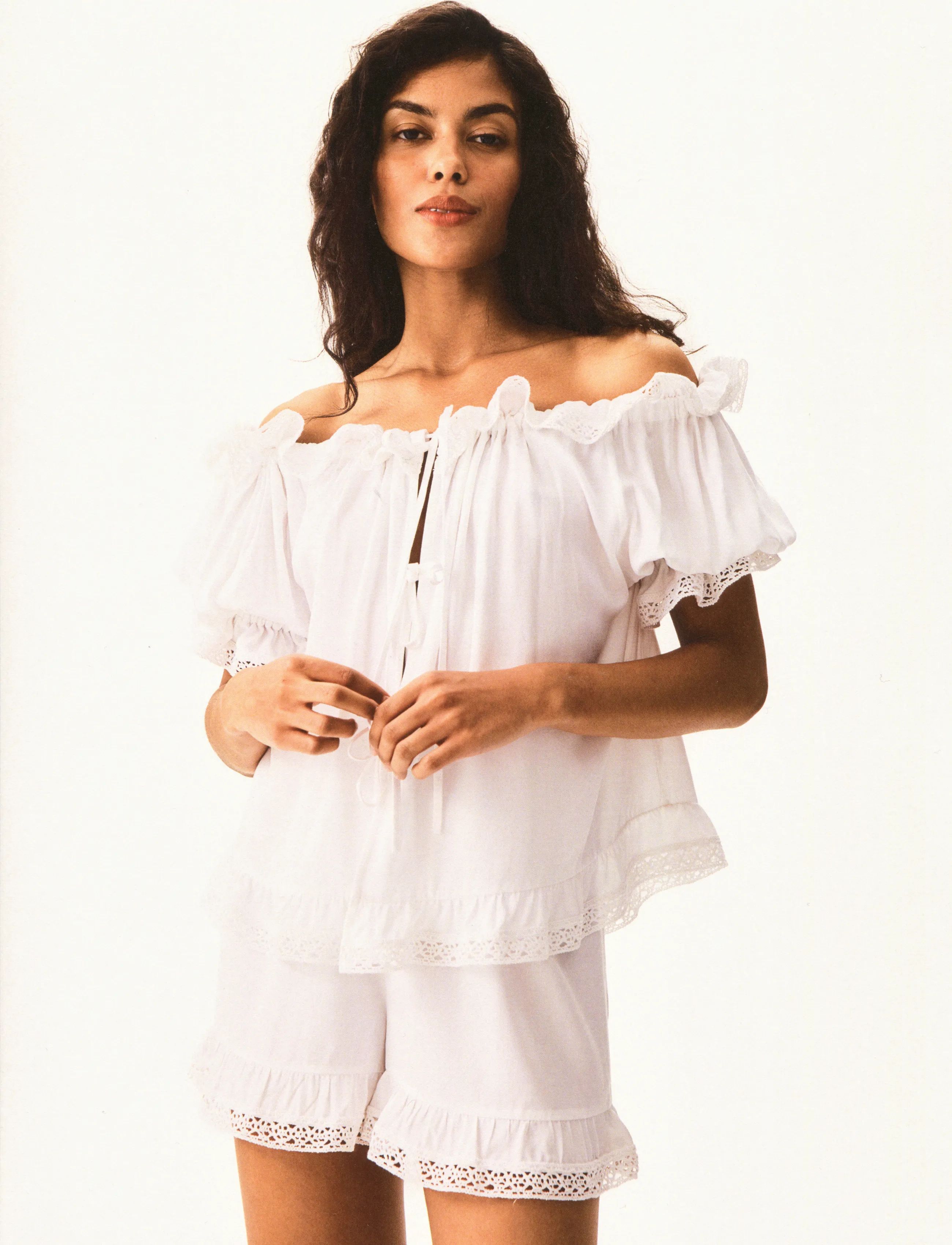 Sleeper Romantica Lounge Set With Shorts, S, Night & Loungewear, Weiß - Pyjamas (set), Frauen