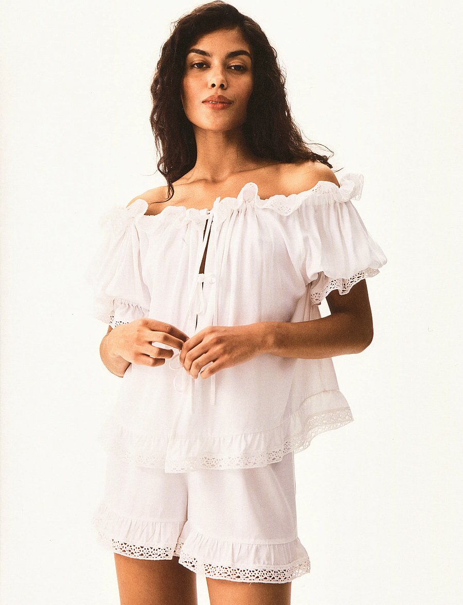 Sleeper - Romantica Lounge Set with Shorts - pidžaamad - white - 0