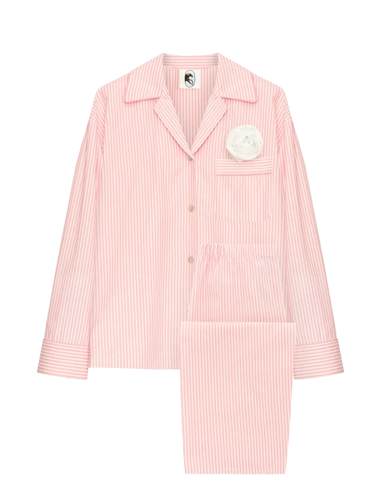 SLEEPER The Rose Baumwolle Pajama Set In Soft Pink Stripes Pink - M - Damen