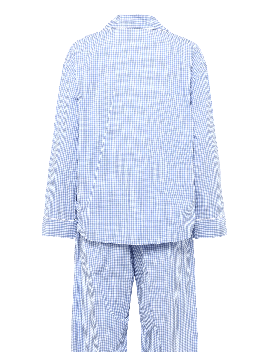 Sleeper - The Rose Cotton Pajama Set - pyjamas - white&blue - 2