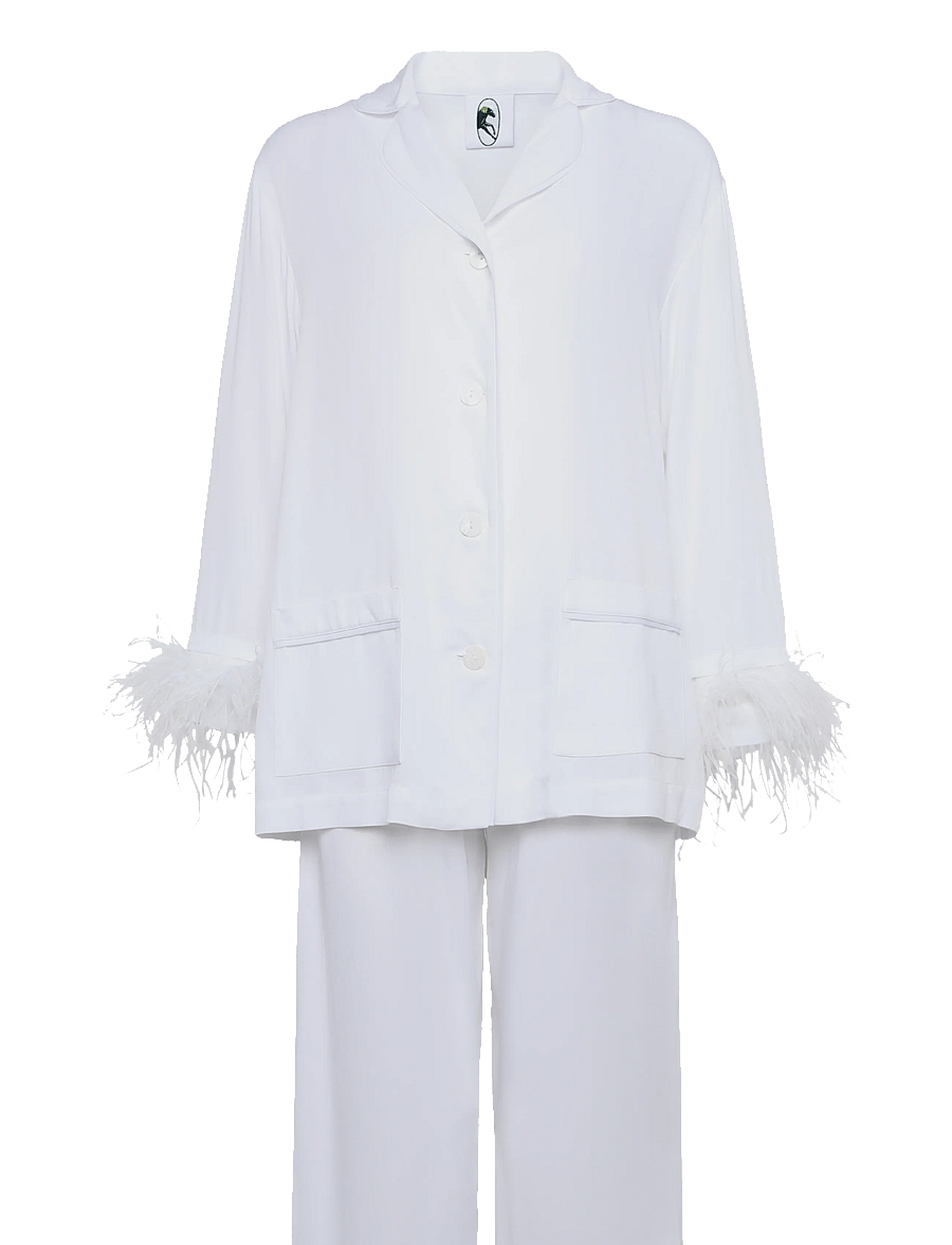 Sleeper - Party Pajama Set with Detachable Feathers - pidžaamad - white - 1