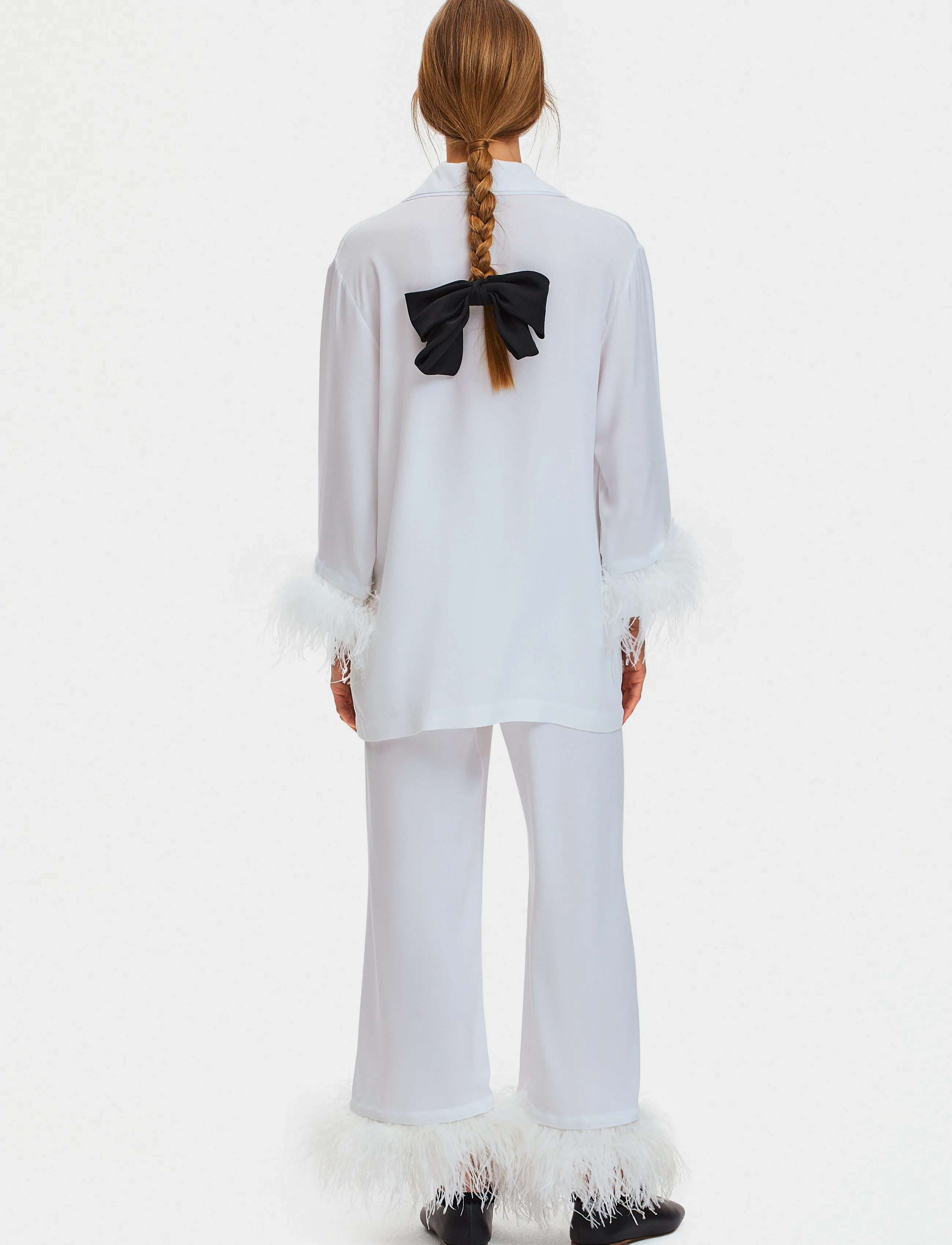 Sleeper - Party Pajama Set with Detachable Feathers - pyjamas - white - 3