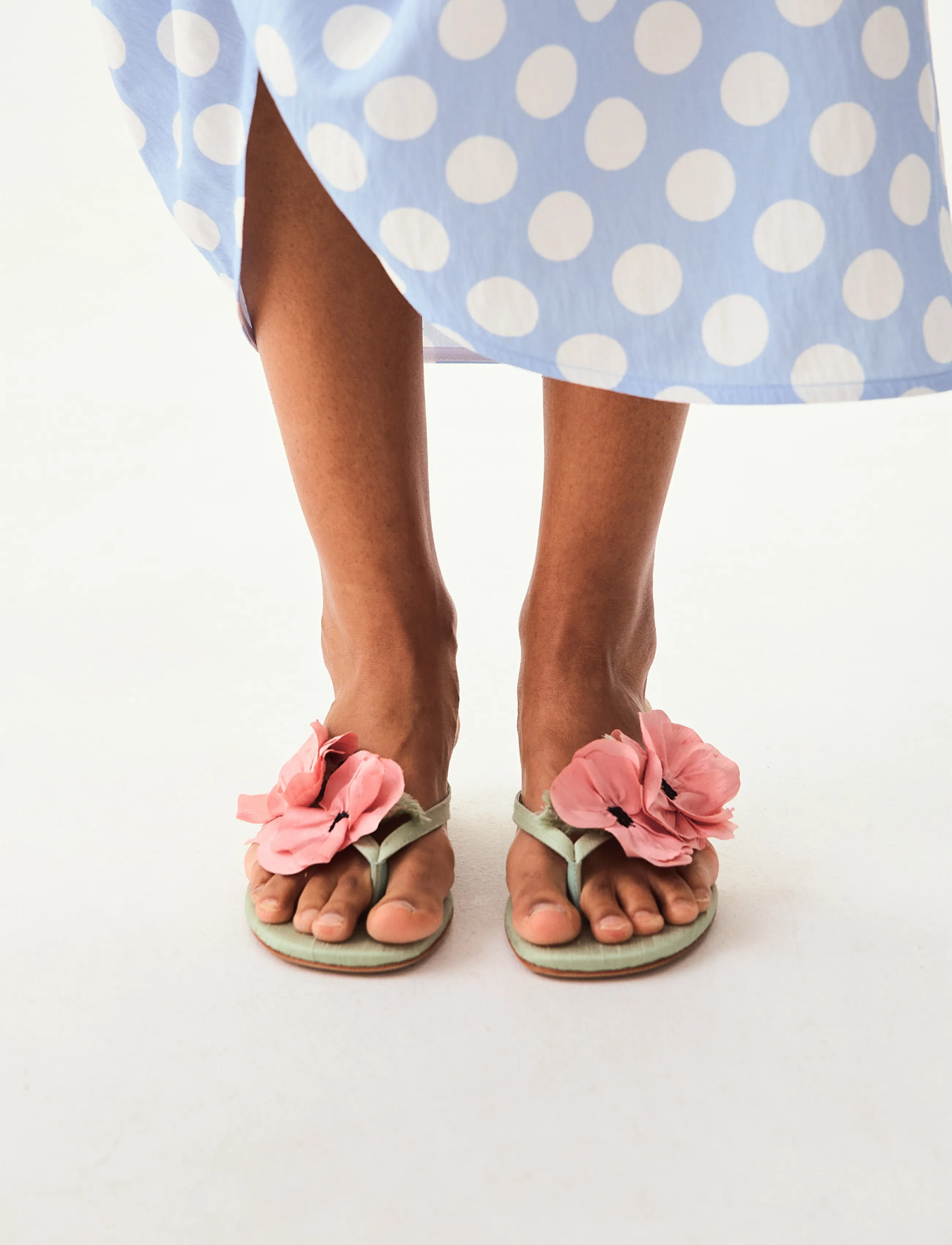 Sleeper Poppies Silk Kitten Heel Mules, Kvinder, Blomster Kitten Hæl Tåsandaler, Grøn, Str: 40