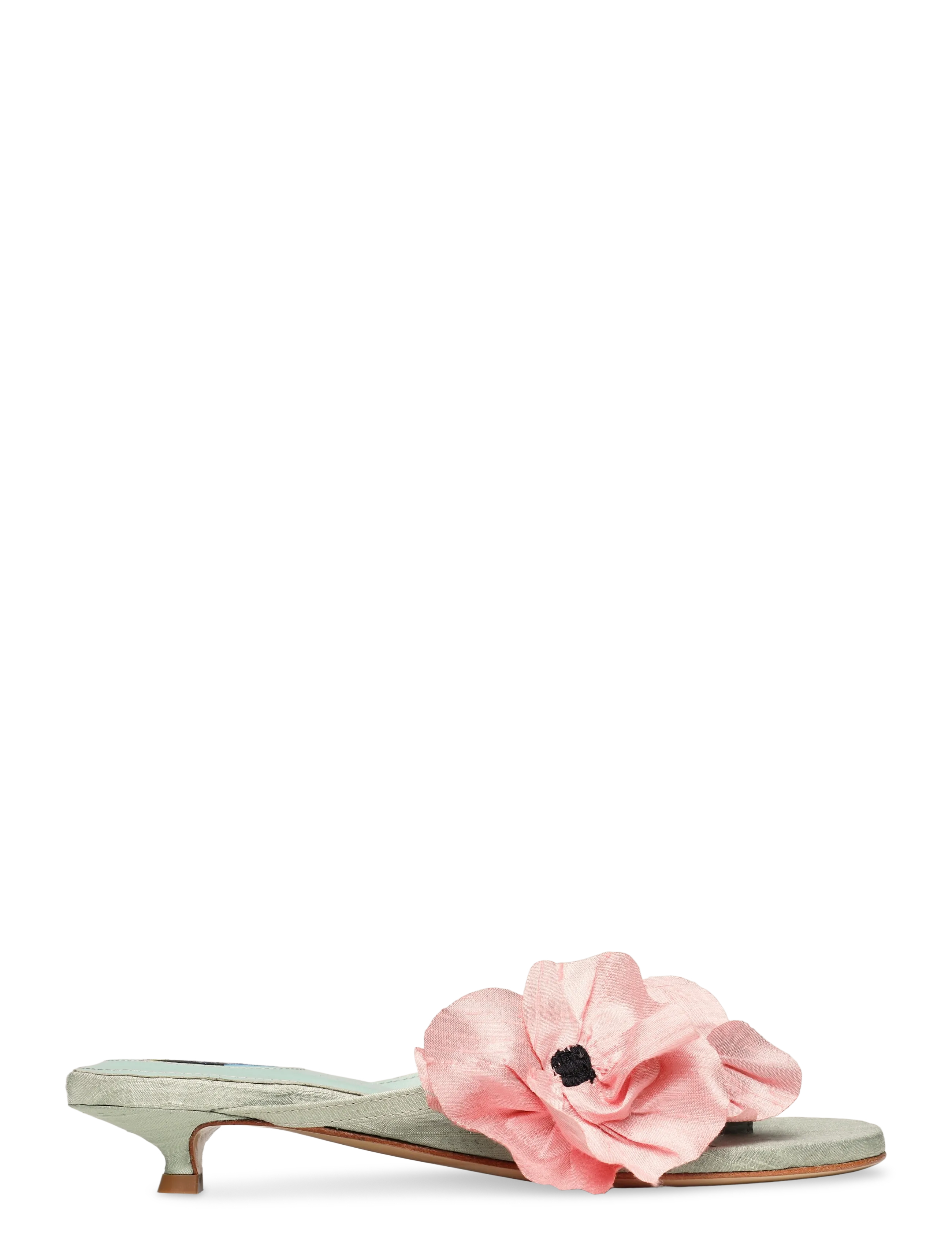 Sleeper - Poppies Silk Kitten Heel Mules - kontsaga muula-kingad - mint - 3