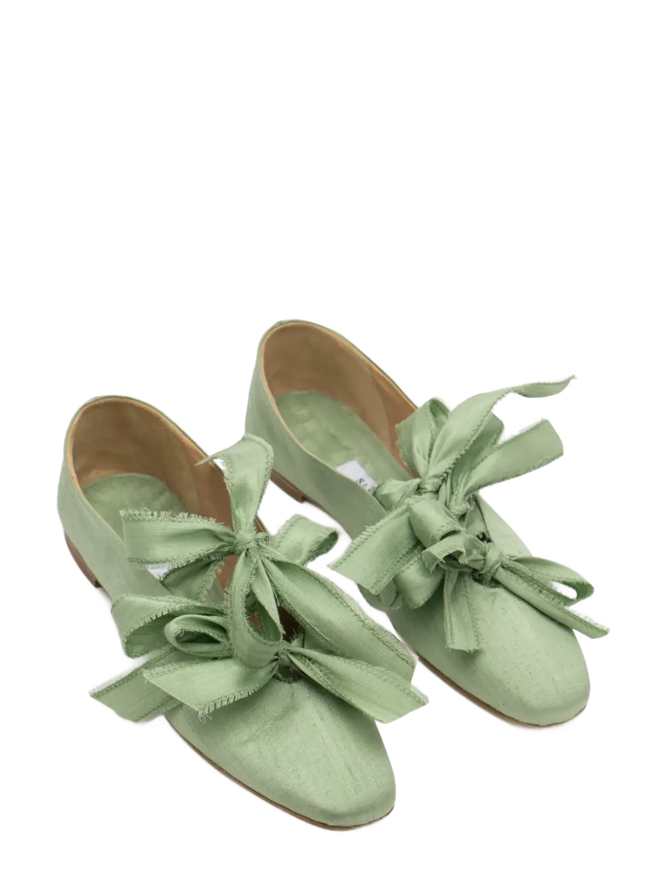 SLEEPER Mille-Feuille Silk Flats In Mint Grün Grün - 42 - Damen