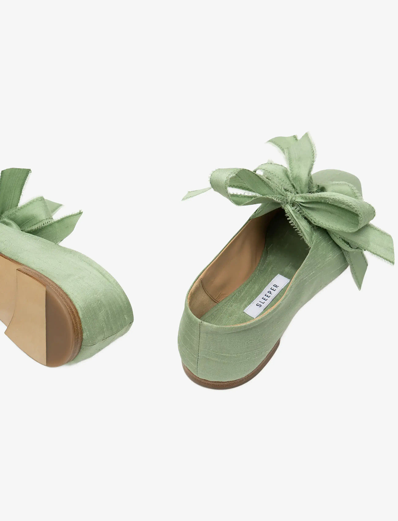 Sleeper - Mille-feuille Silk Flats in Mint Green - besondere anlässe - mint - 2
