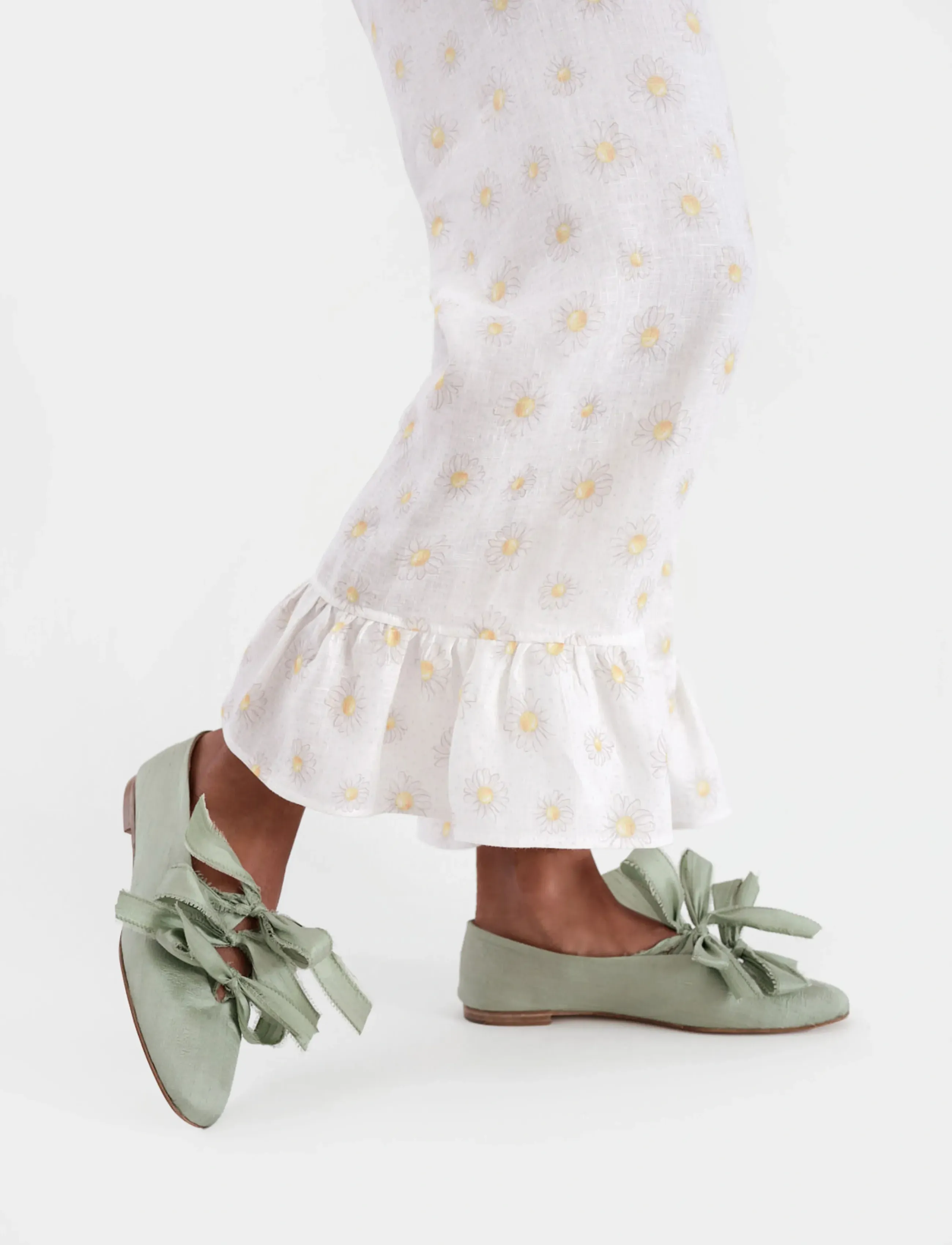 Sleeper Mille-Feuille Silk Flats In Mint Green, 41, Schuhe, Grün - Ballerinas, Frauen