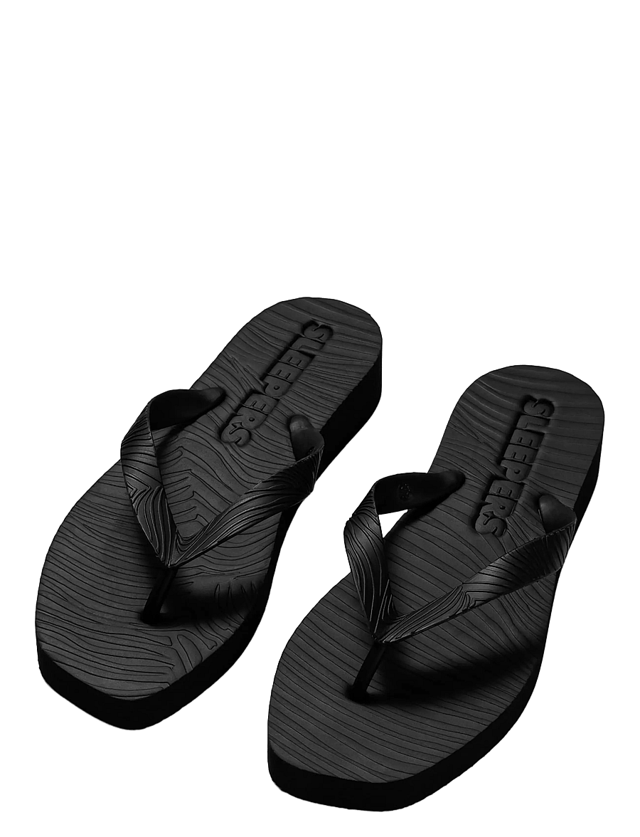 SLEEPERS - TAPERED PLATFORM Flip Flop - plätud - black - 1