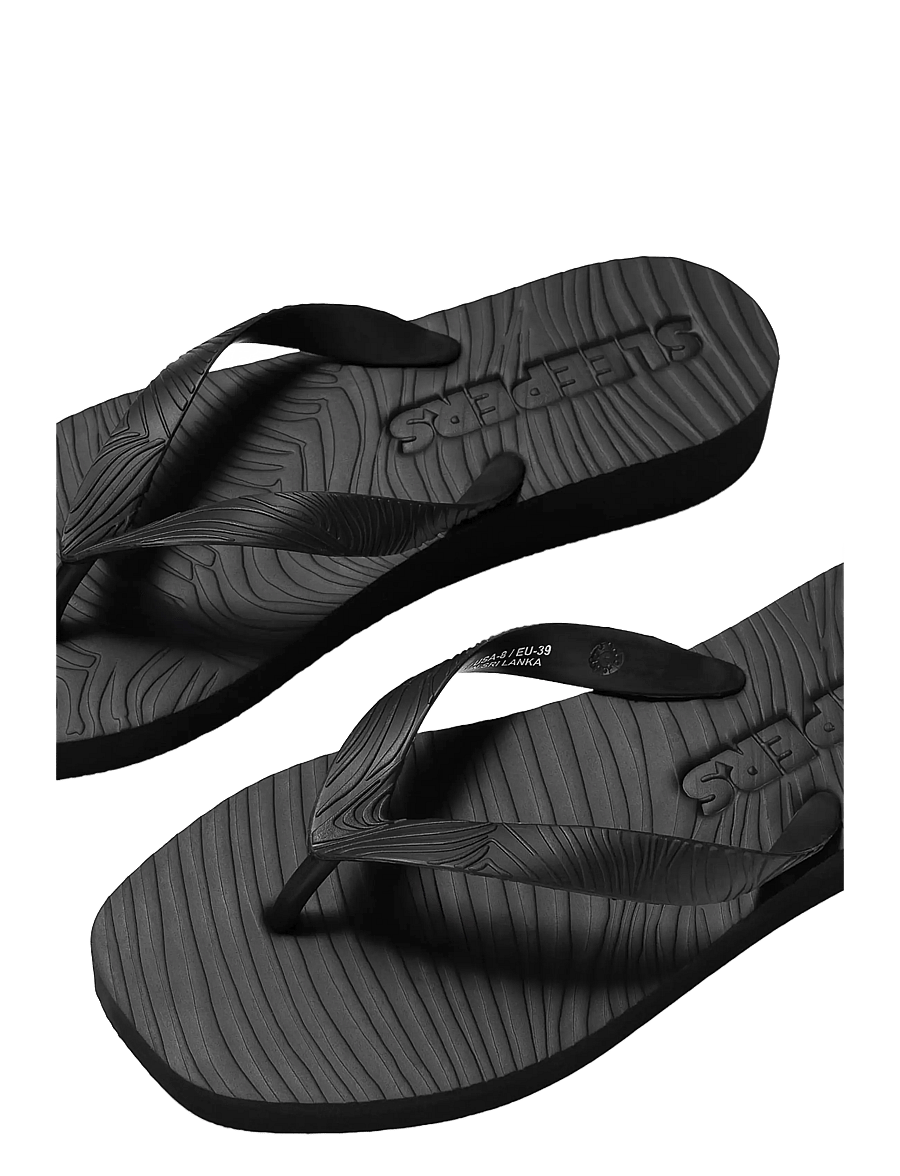 SLEEPERS - TAPERED PLATFORM Flip Flop - plätud - black - 2