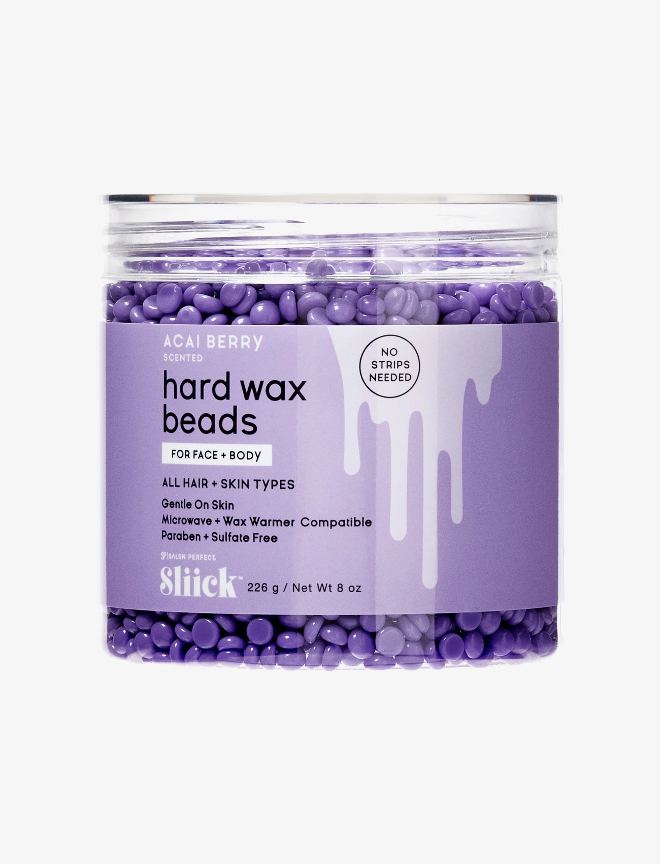 Sliick Hard Wax Beads Acai, Hårfjerning, Nude, Str: 226 g