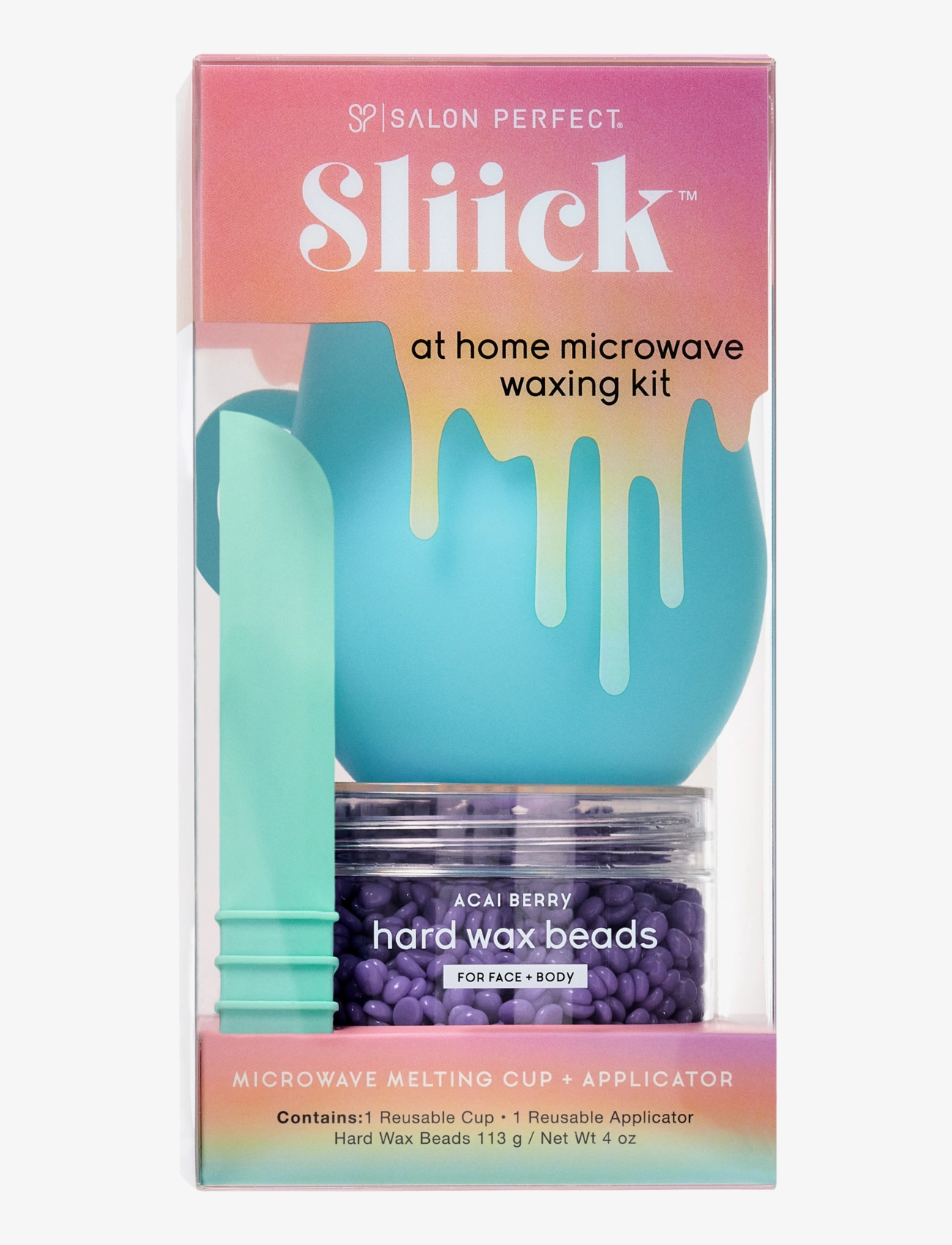 Sliick At Home Microwave Waxing Kit, Skincare Sæt, Nude, Str: 113 g
