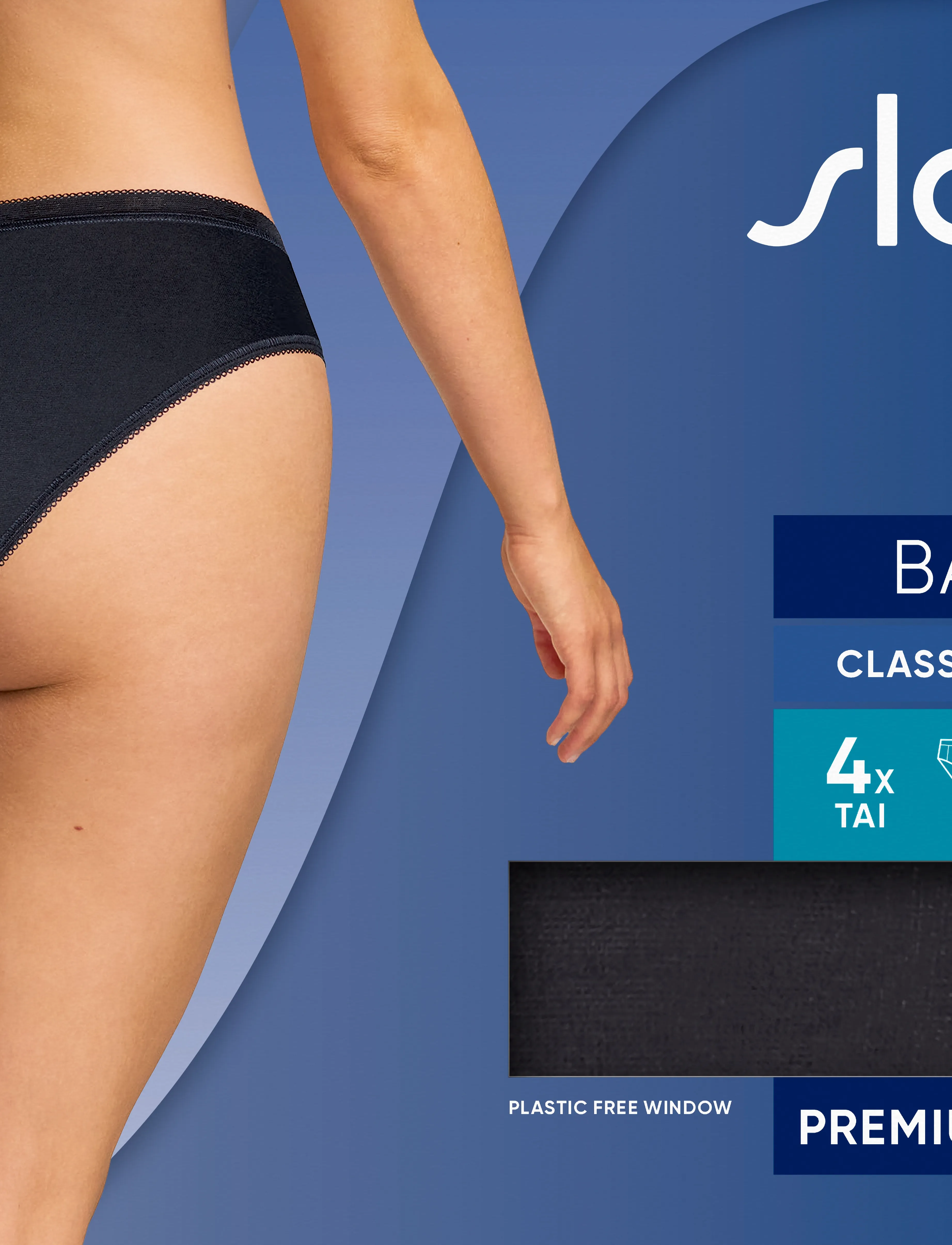 sloggi Basic+ Tai 4P, 38, Panties, Schwarz - Briefs, Frauen
