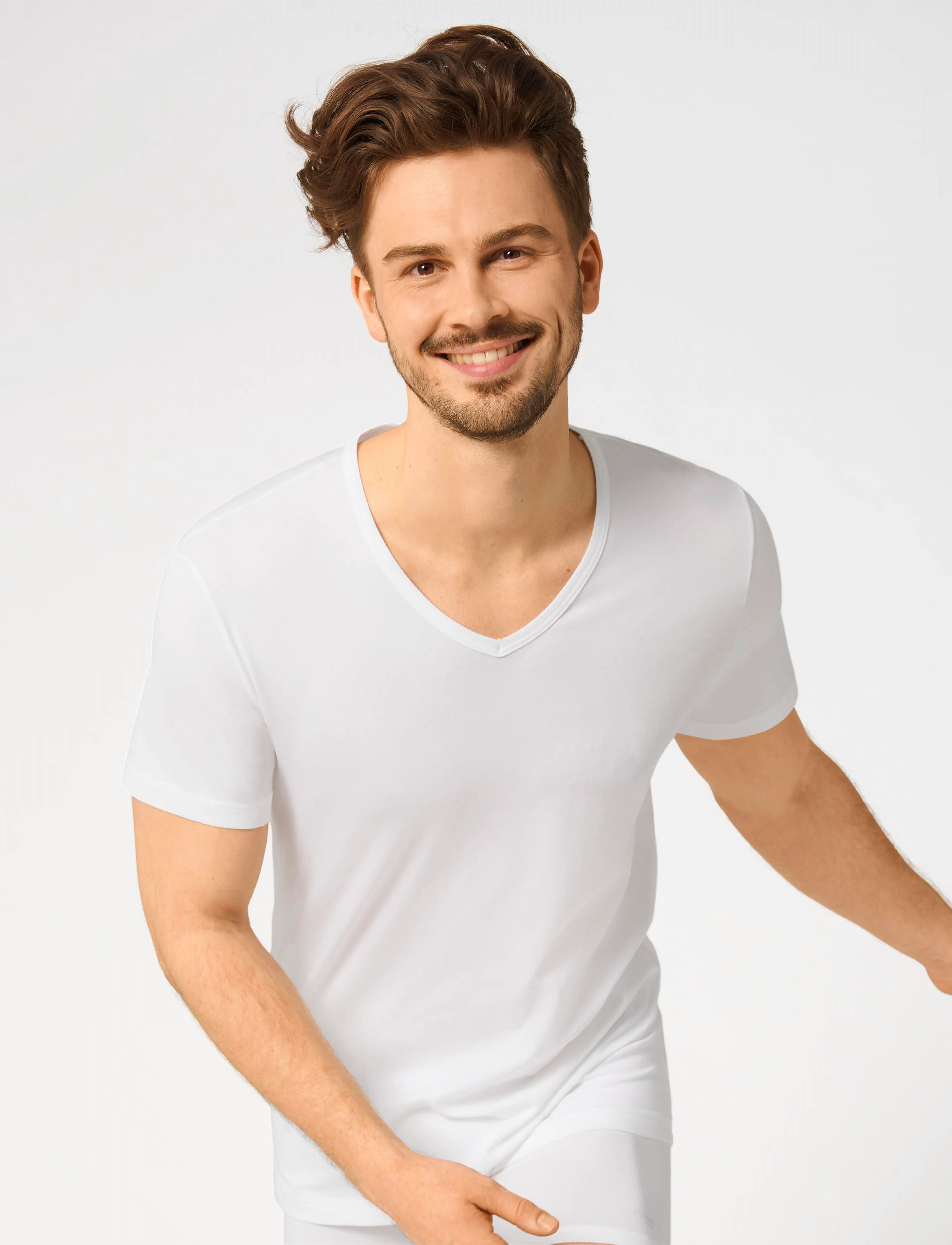 sloggi - sloggi men EverNew Shirt 03 V-Neck - white - 2
