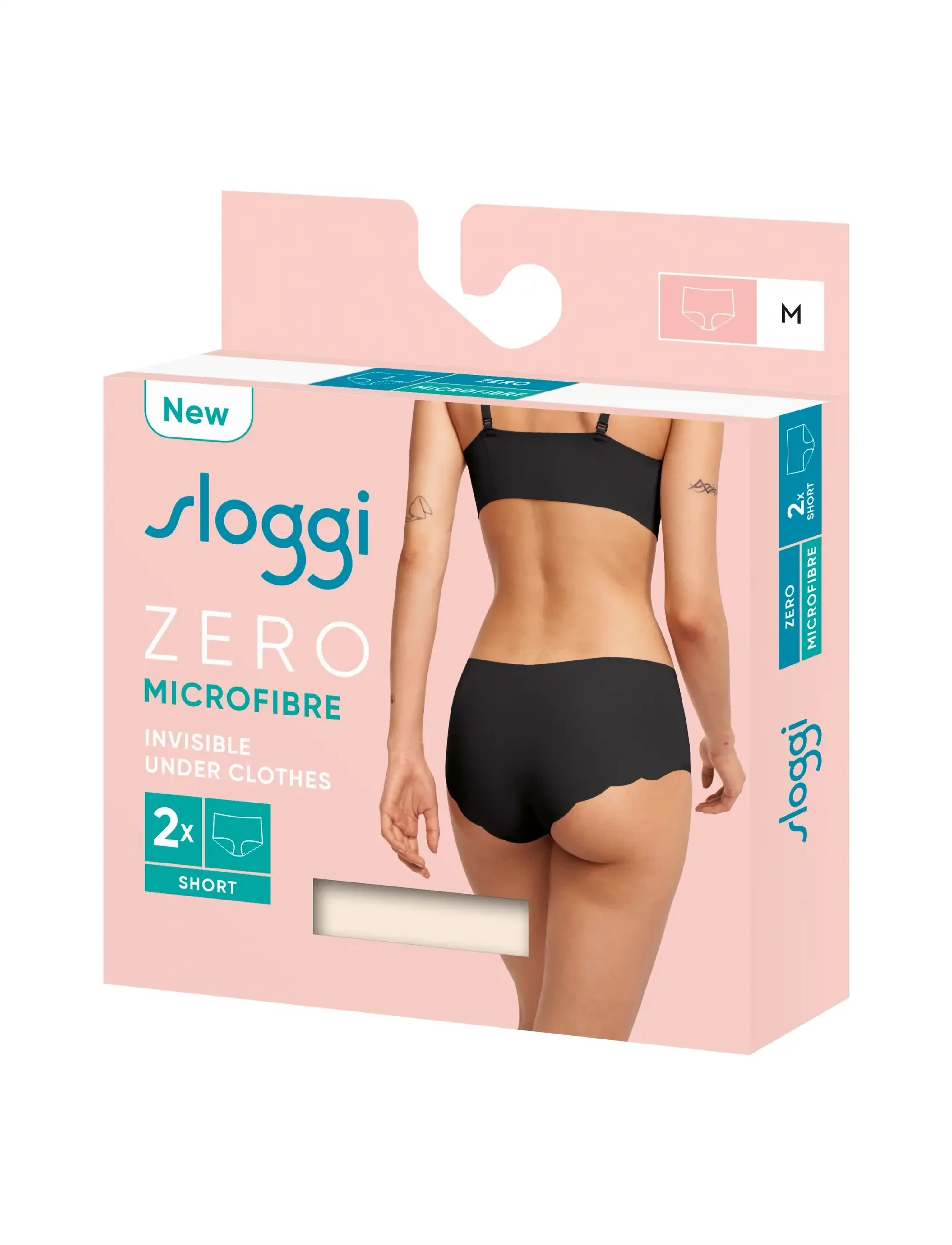 sloggi Zero Microfibre 2.0 Short 2P, Kvinder, Sømløse Shorts, Cream, Str: XS