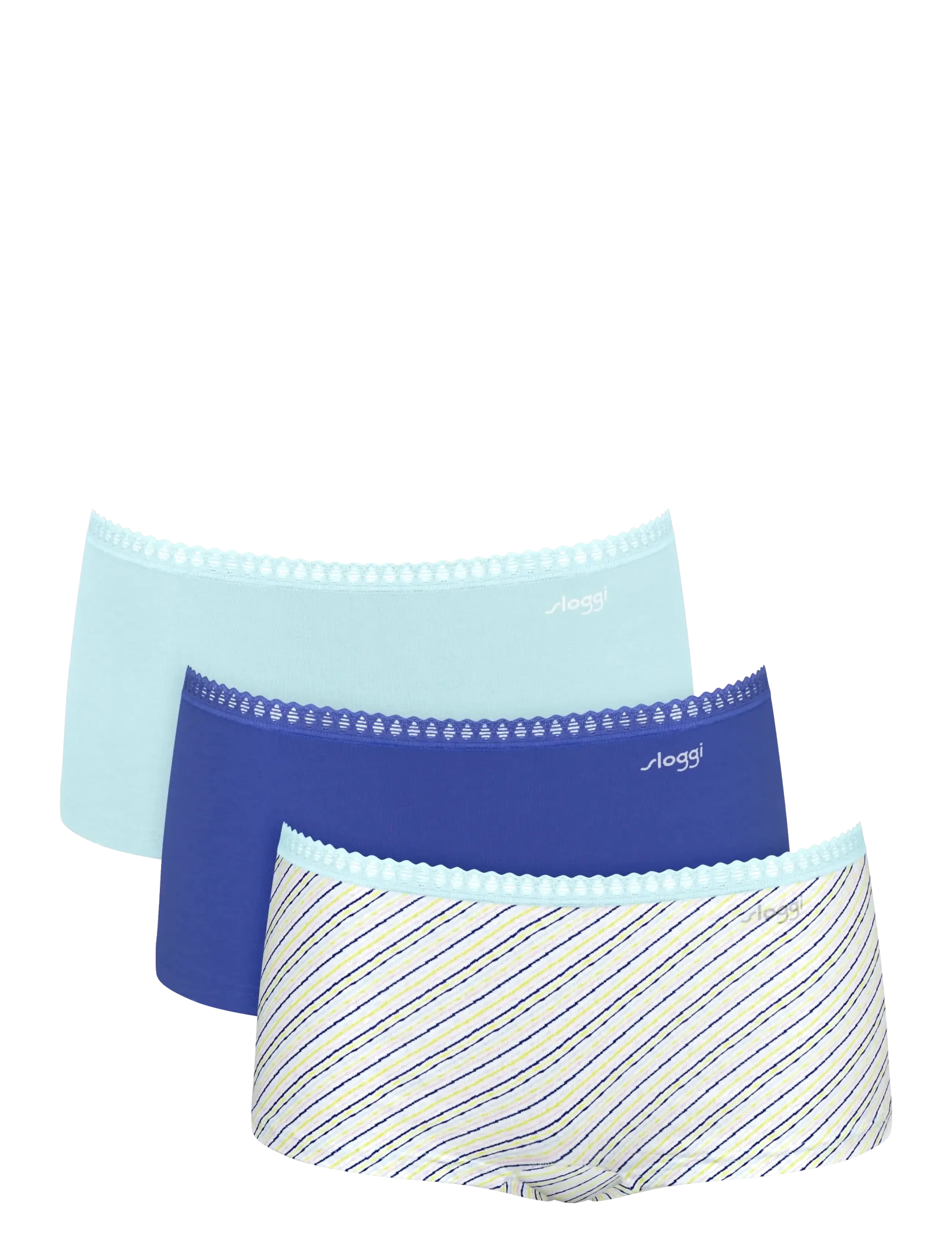 Sloggi Go Crush Kurz C3P Blau - XS - Damen