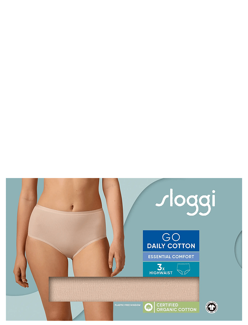 sloggi - sloggi GO Daily Cotton Highwaist 3P - midi & maxi slips - new beige - 4